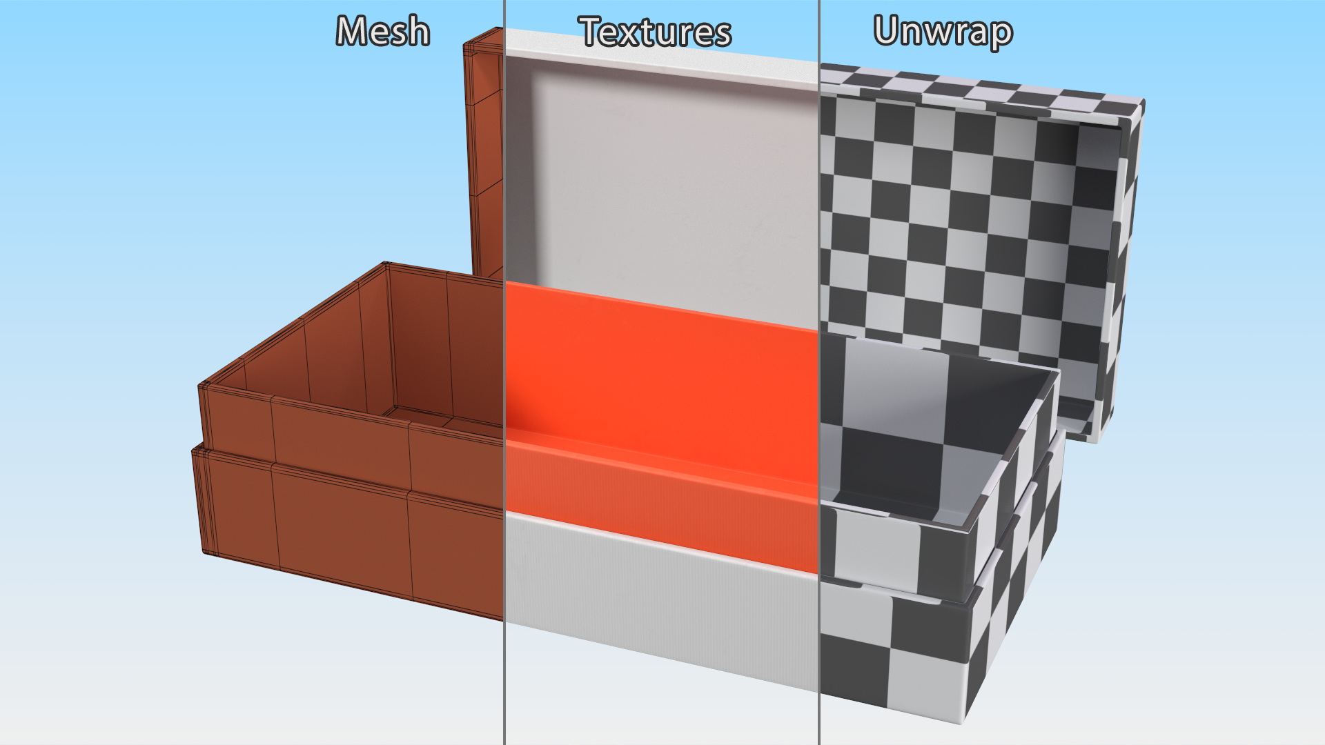 3D Opened Sunglasses Box