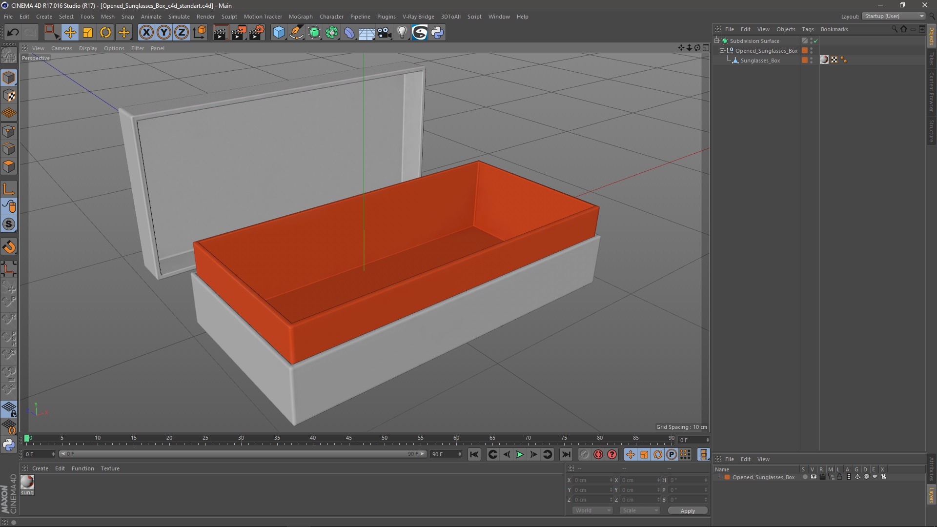 3D Opened Sunglasses Box