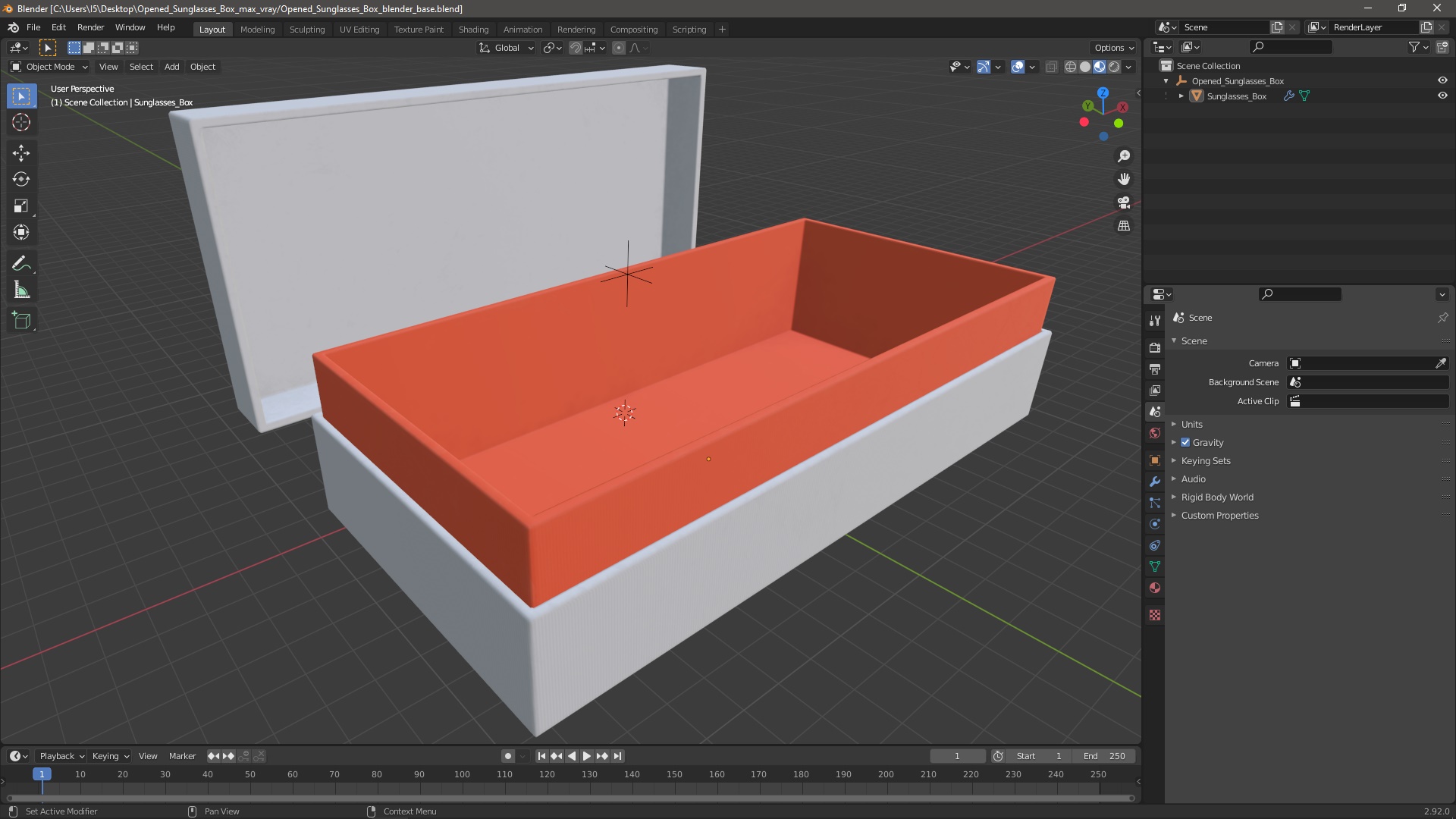 3D Opened Sunglasses Box