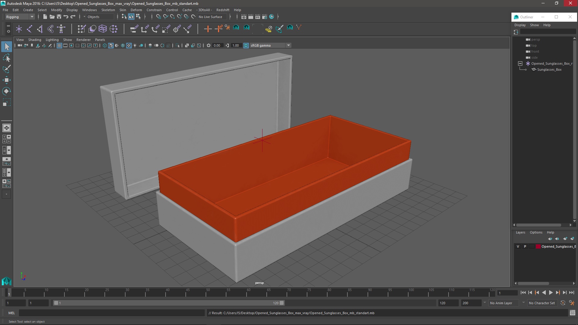 3D Opened Sunglasses Box