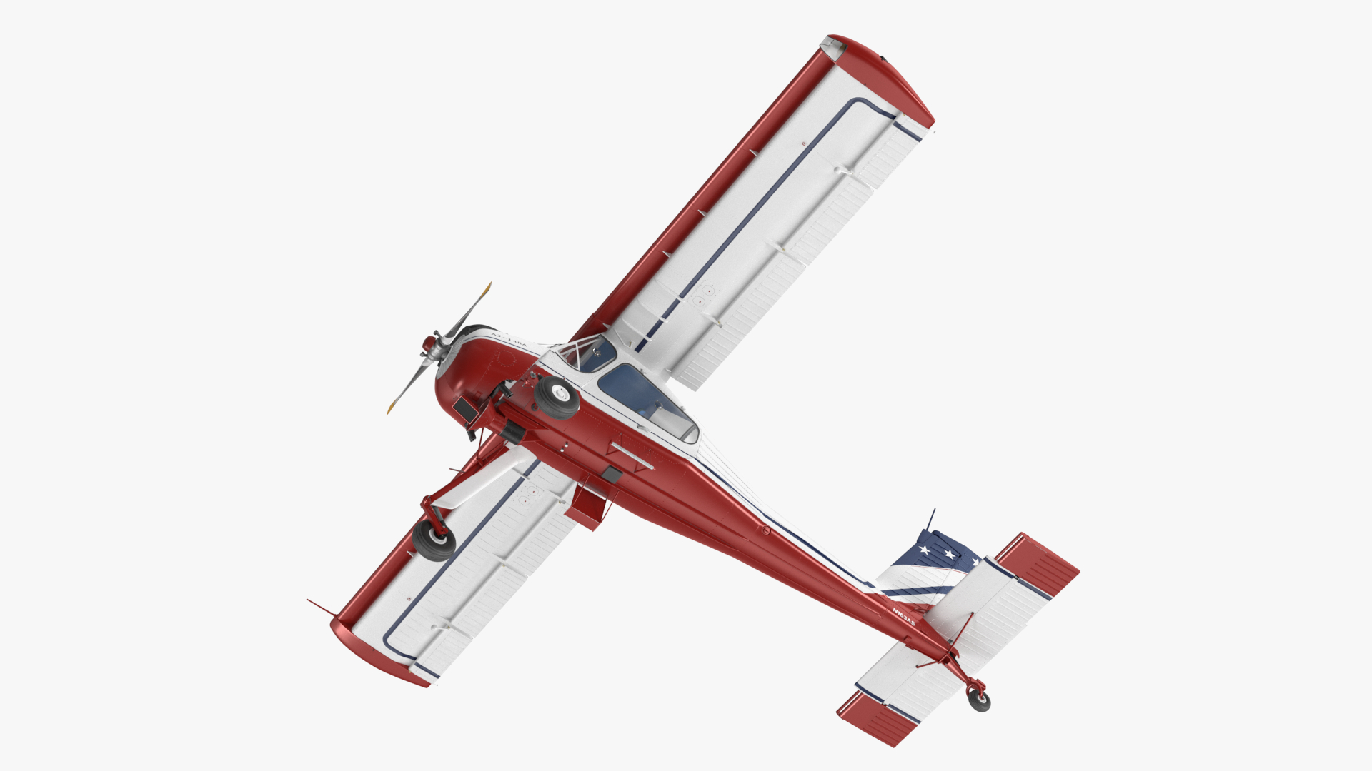 Airplane Wilga PZL 104 Flag Color Simple Interior 3D model