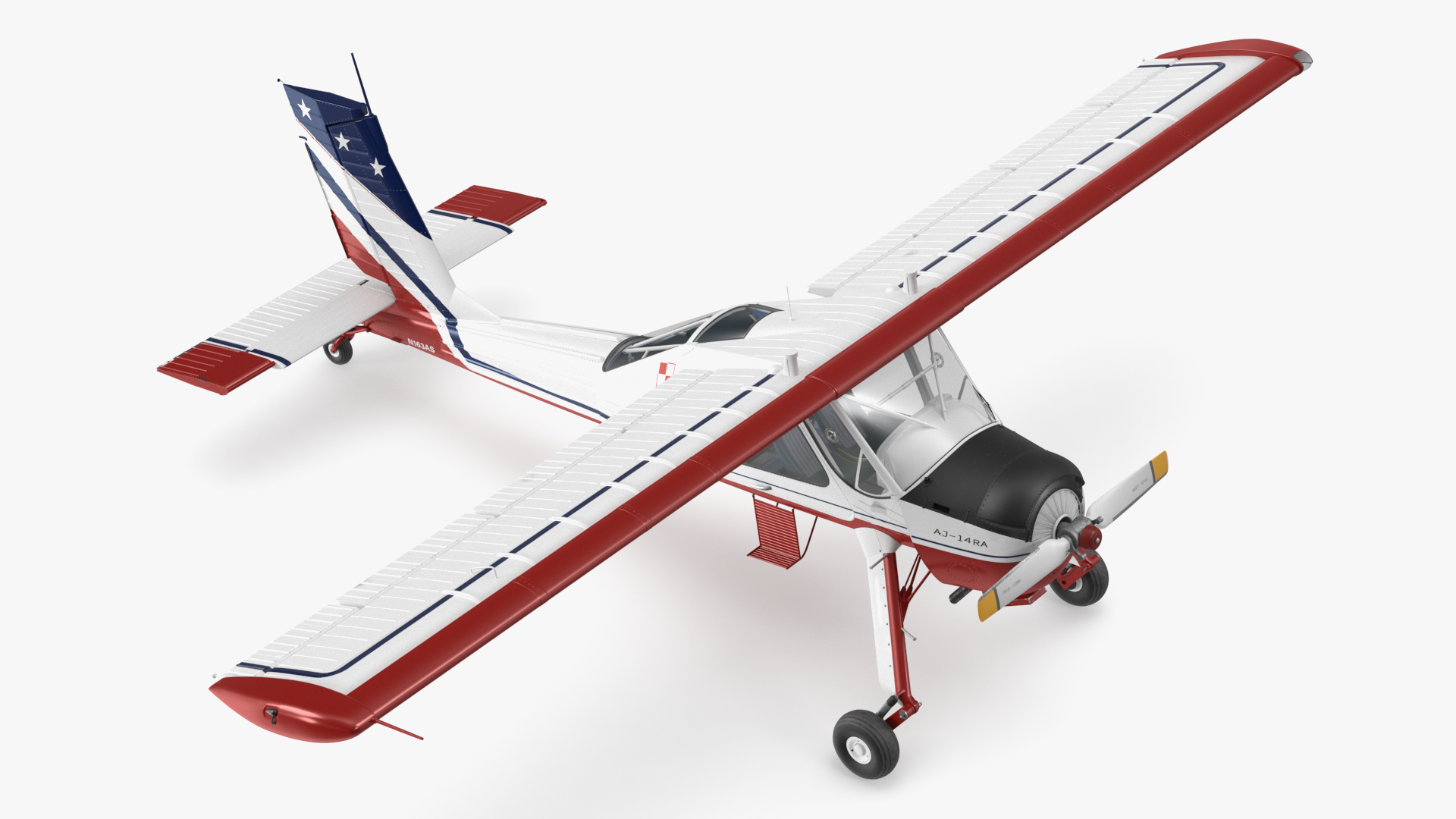 Airplane Wilga PZL 104 Flag Color Simple Interior 3D model