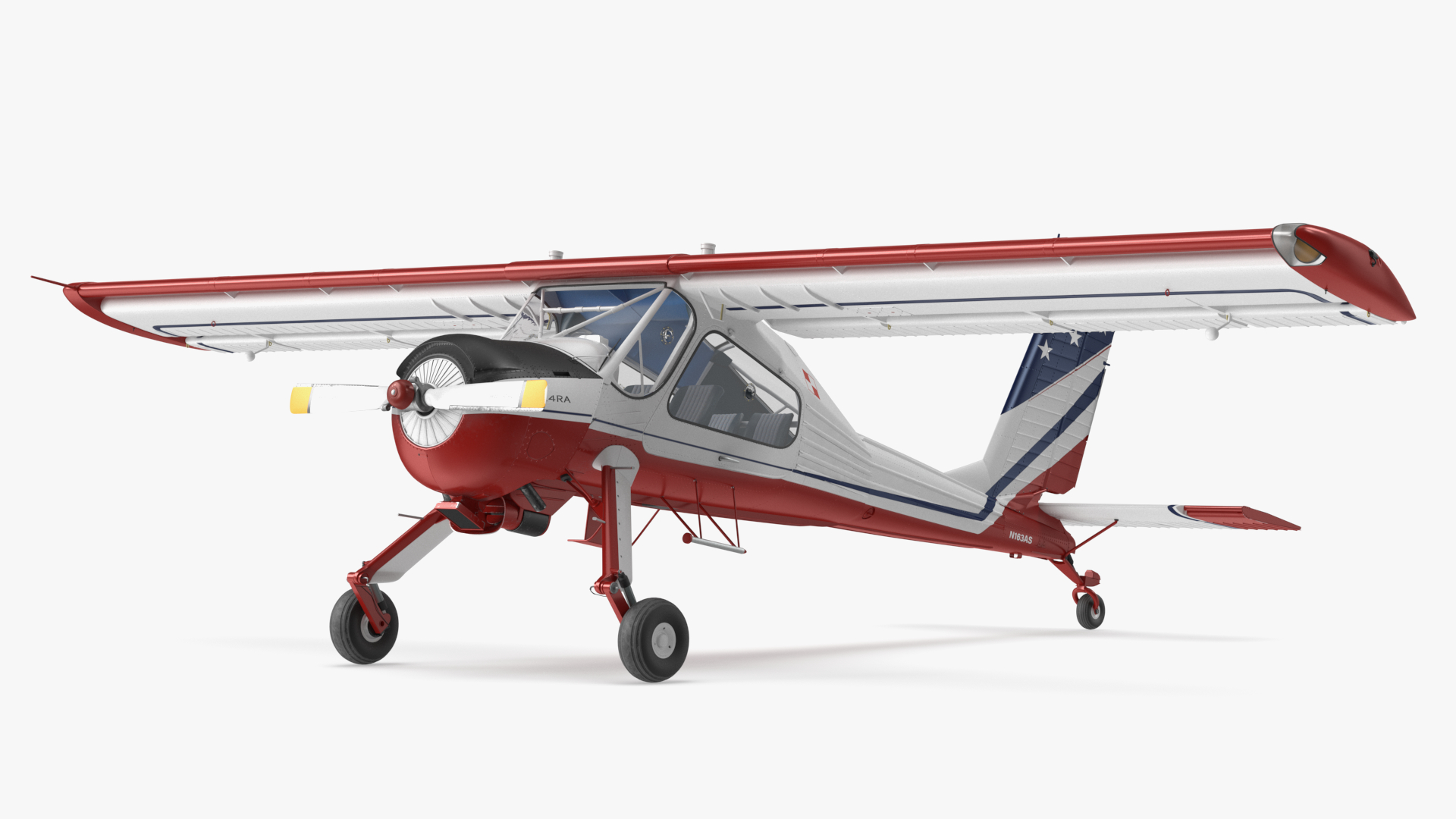 Airplane Wilga PZL 104 Flag Color Simple Interior 3D model