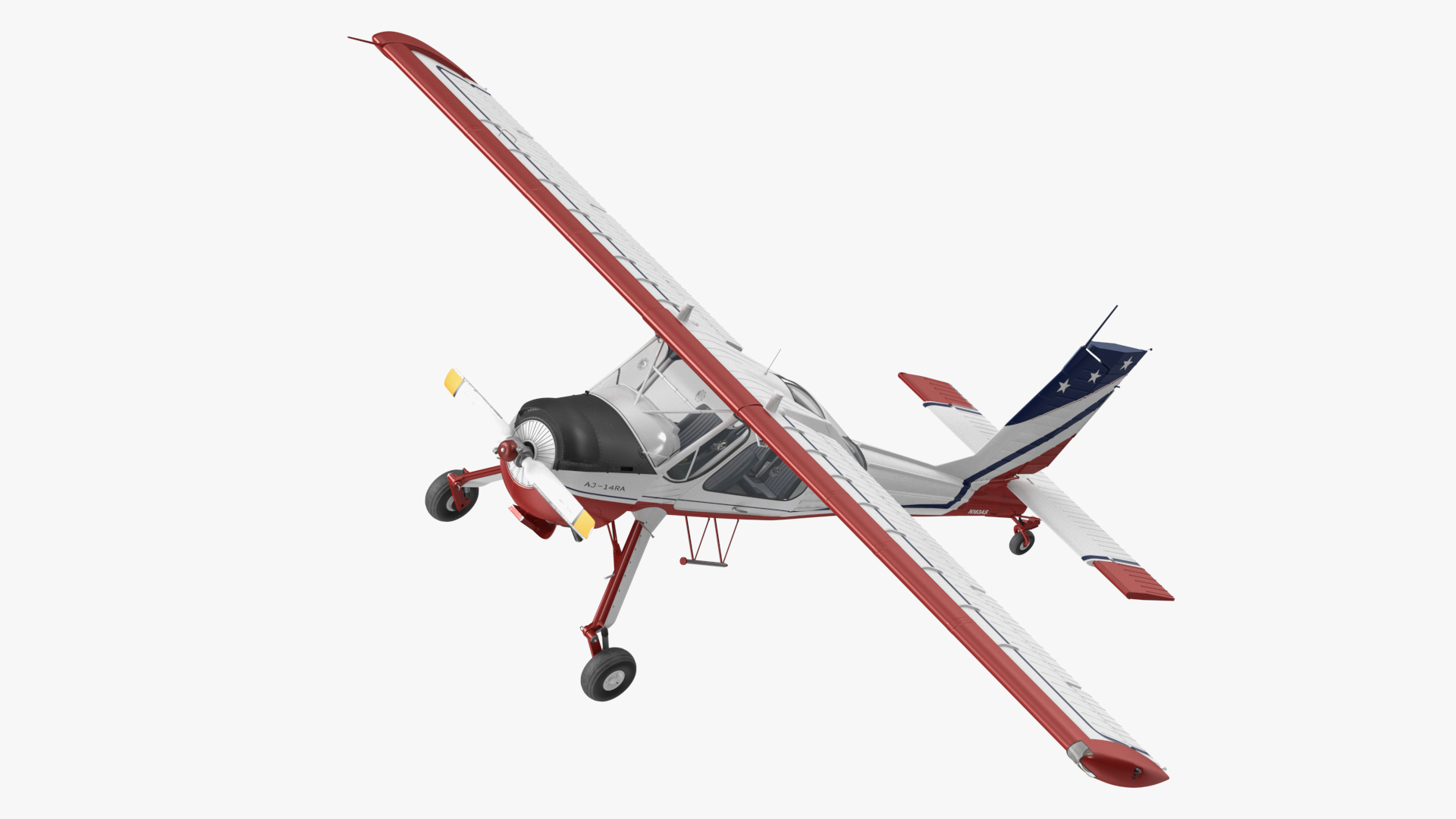 Airplane Wilga PZL 104 Flag Color Simple Interior 3D model