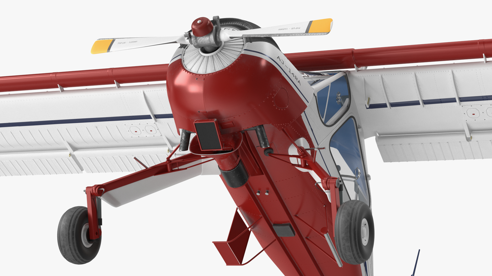 Airplane Wilga PZL 104 Flag Color Simple Interior 3D model