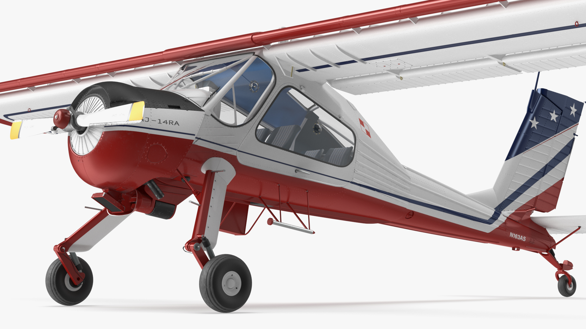 Airplane Wilga PZL 104 Flag Color Simple Interior 3D model