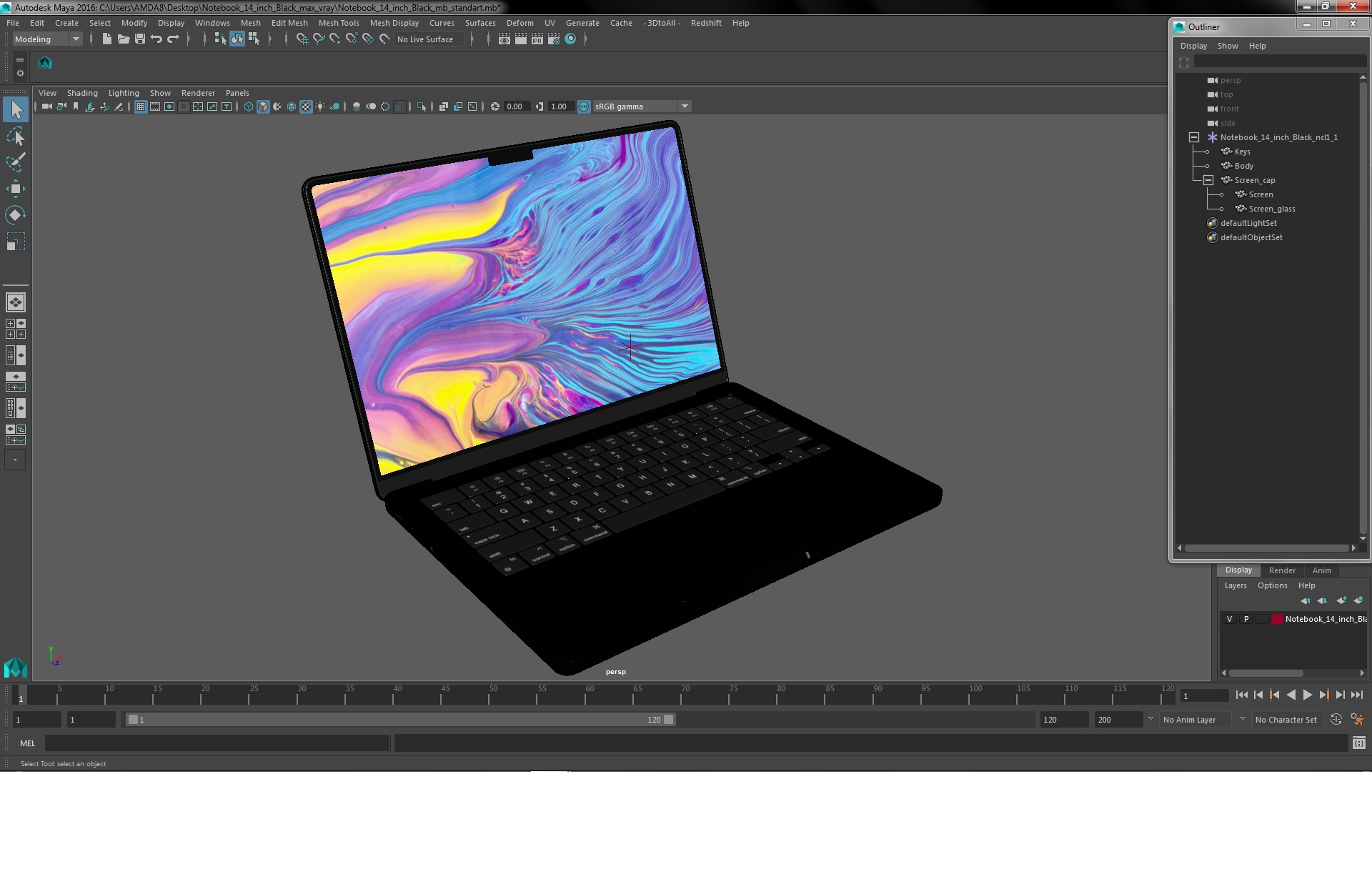 Notebook 14 inch Black 3D