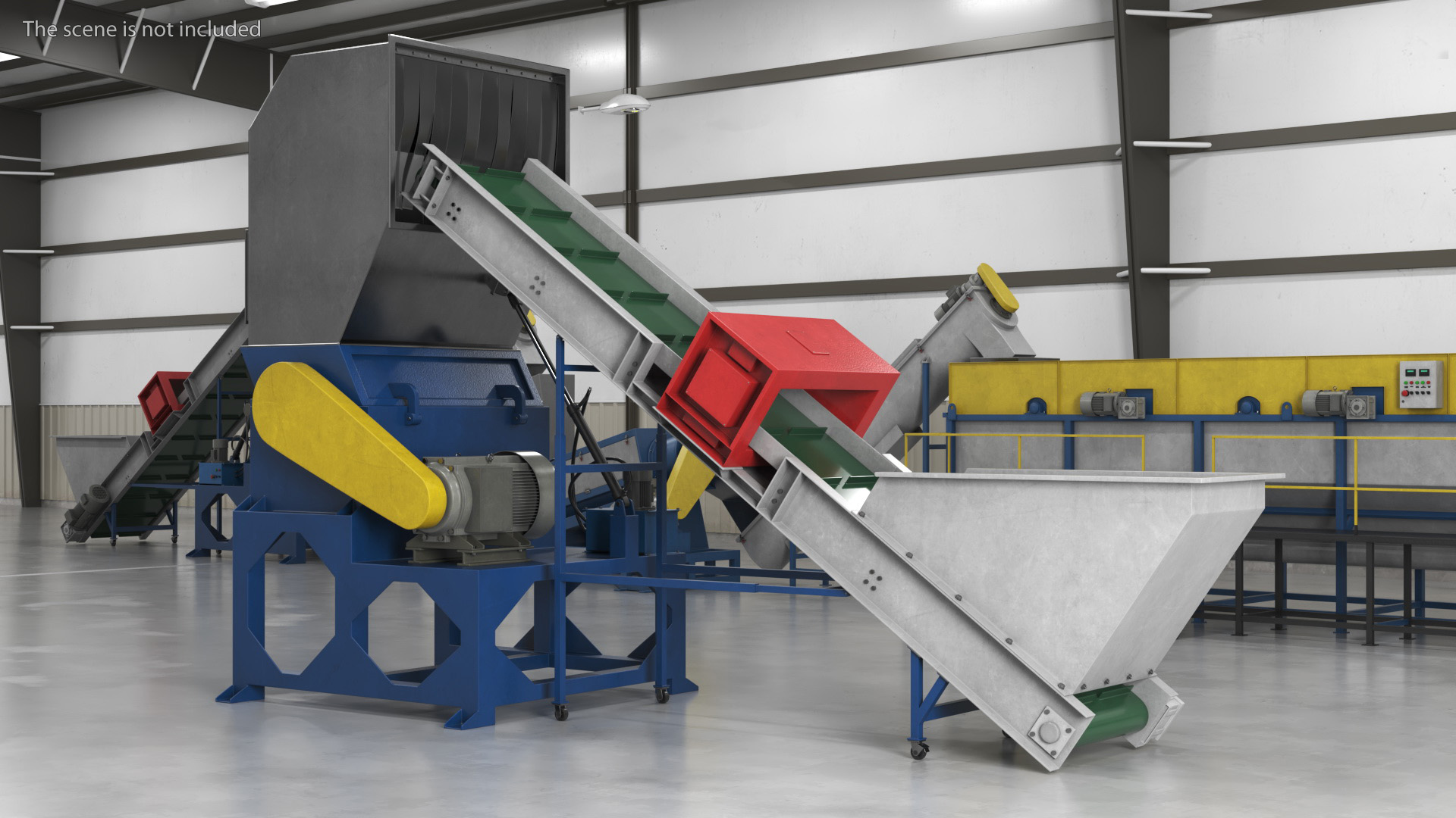 Shredder With Conveyor 3D