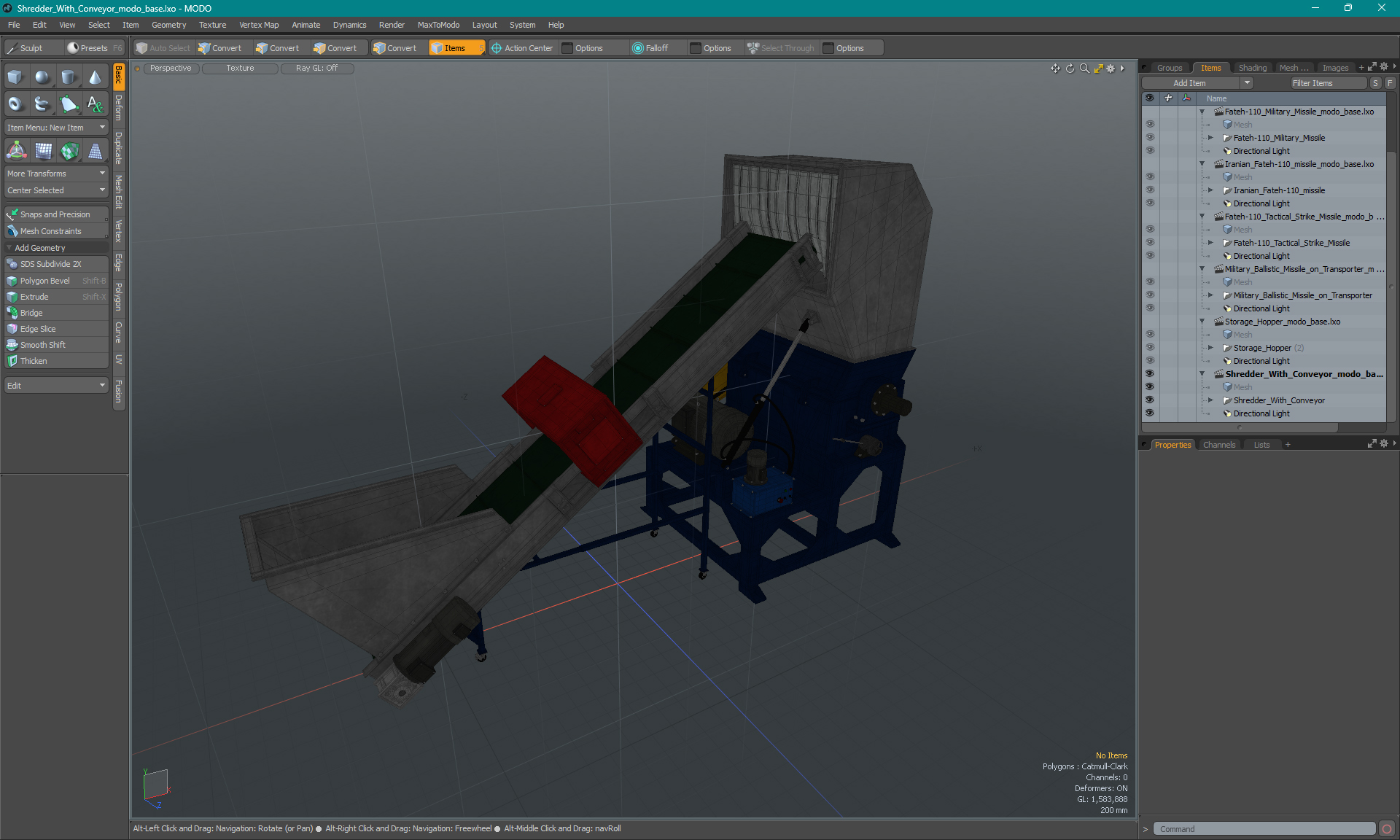 Shredder With Conveyor 3D