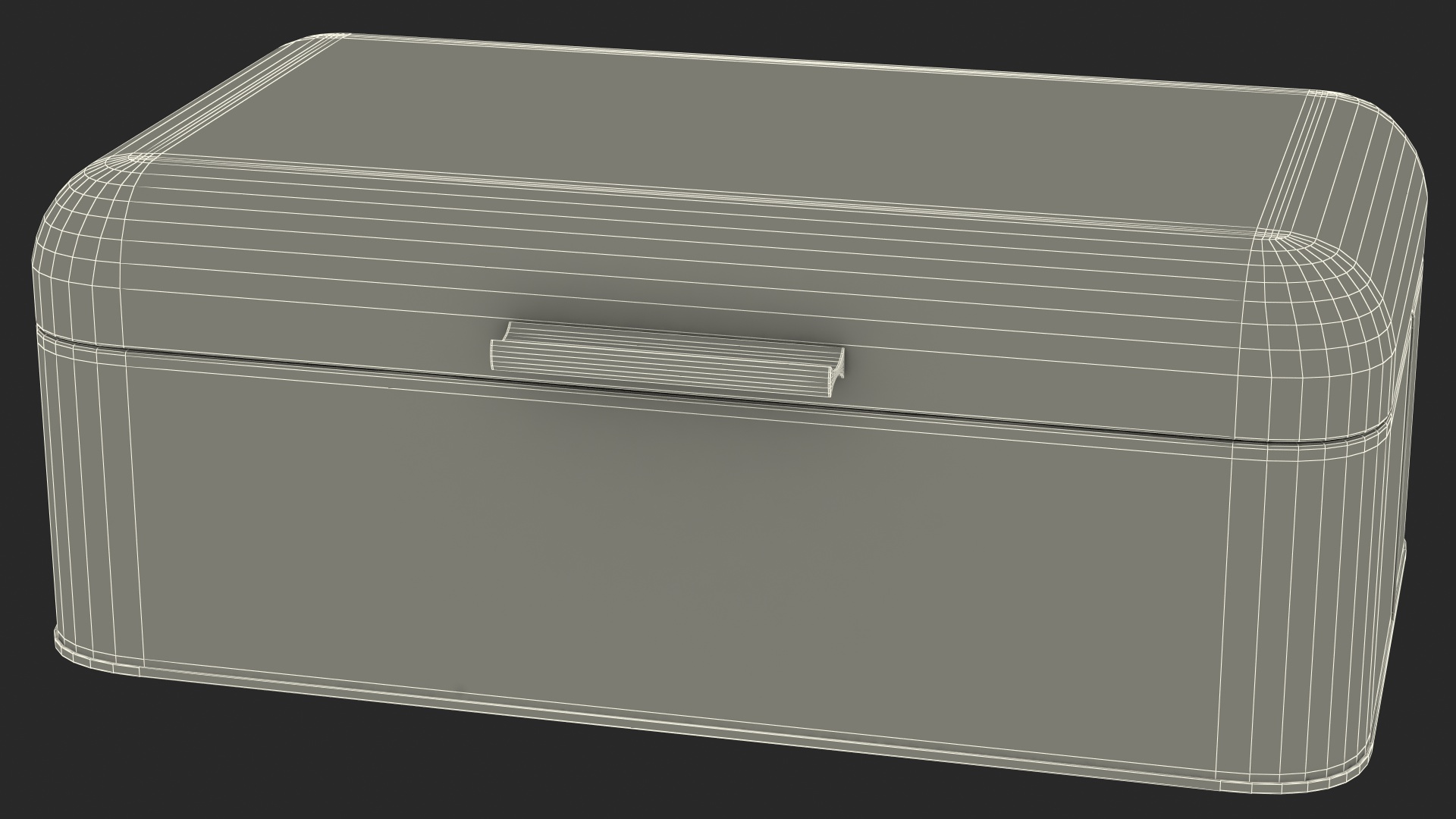 Metal Bread Bin Black Clean 3D