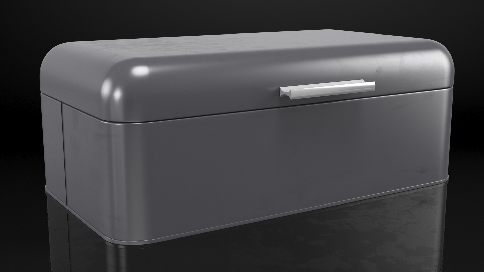 Metal Bread Bin Black Clean 3D
