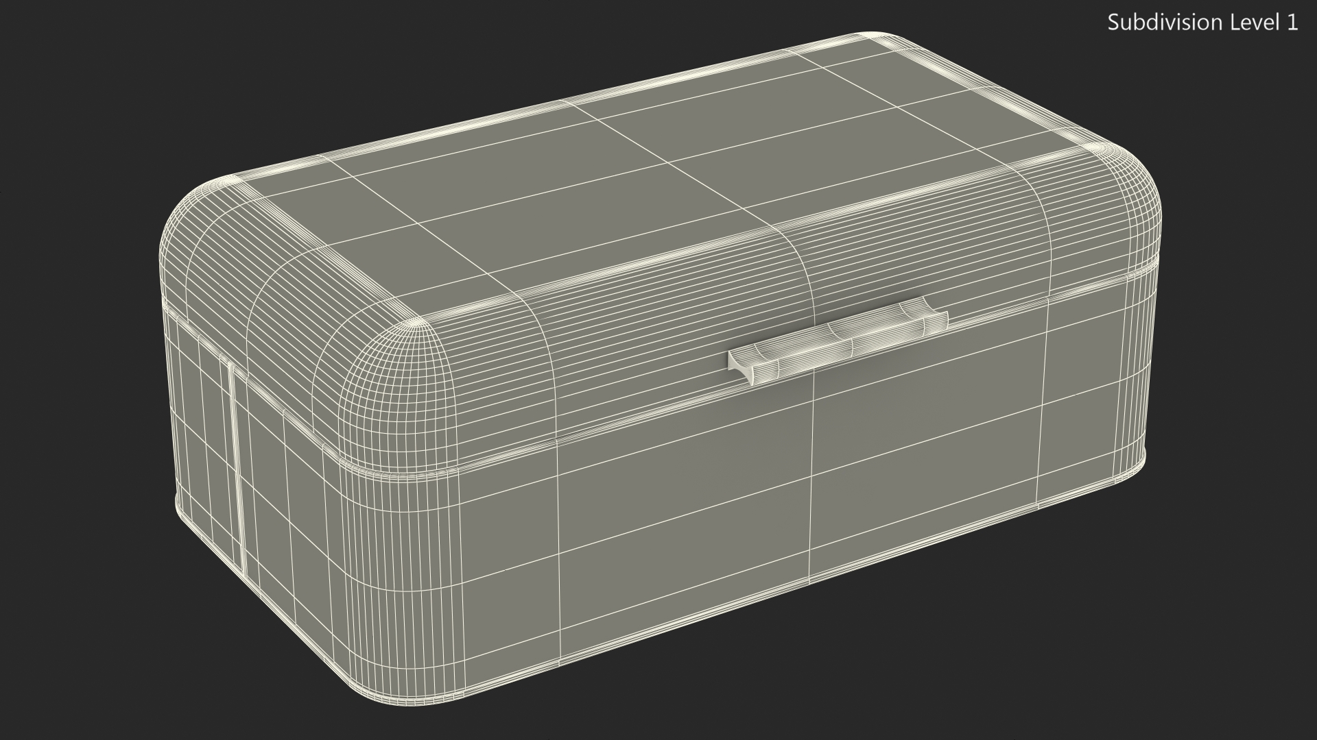 Metal Bread Bin Black Clean 3D