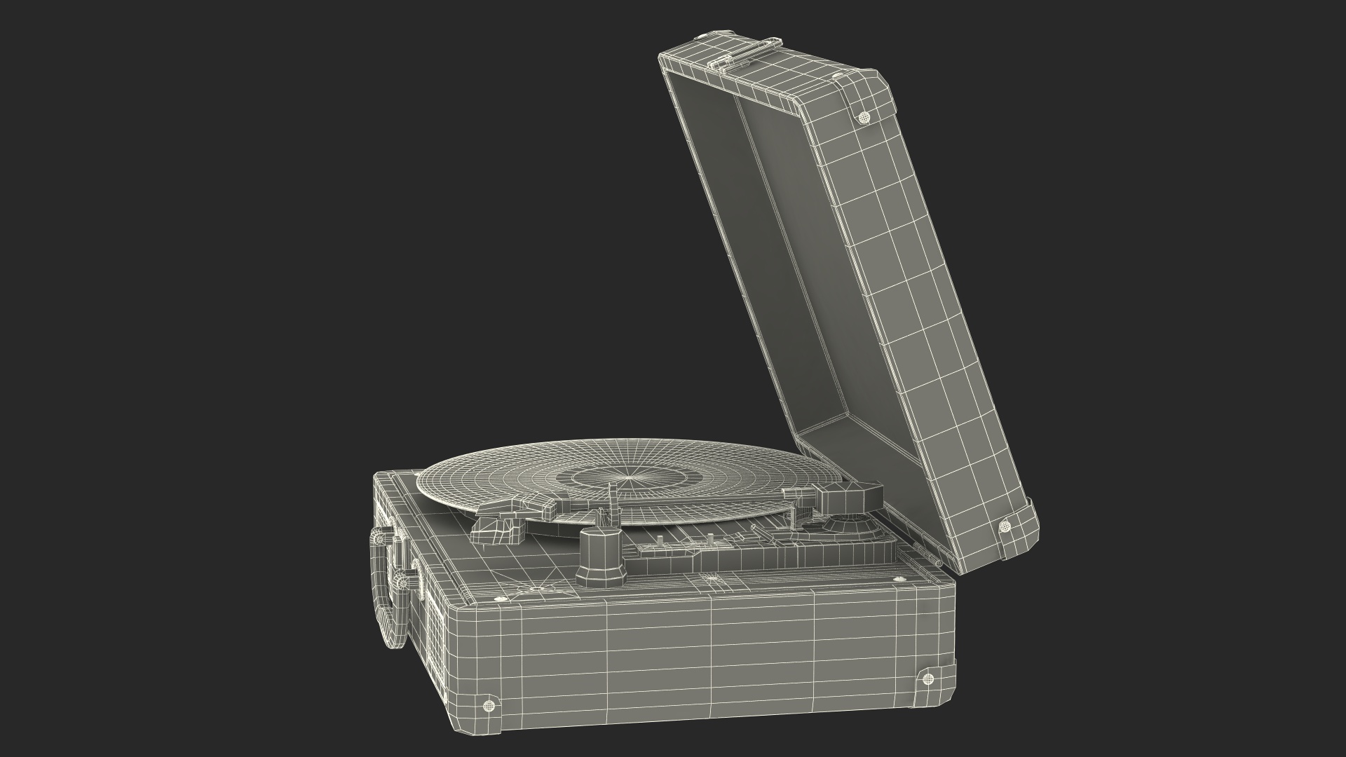 3D model Retro Turntable Player with Vinyl Record