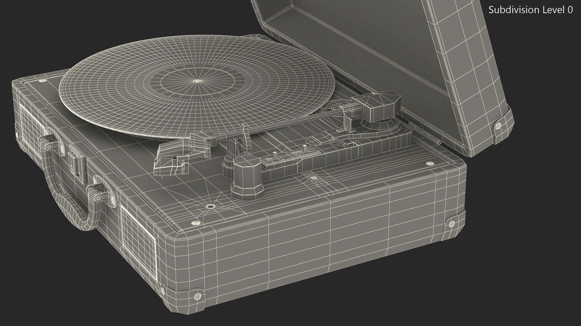 3D model Retro Turntable Player with Vinyl Record