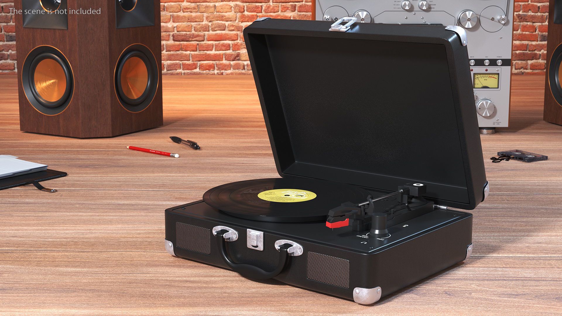 3D model Retro Turntable Player with Vinyl Record