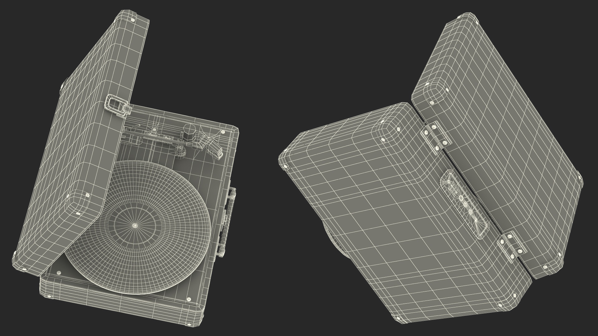 3D model Retro Turntable Player with Vinyl Record