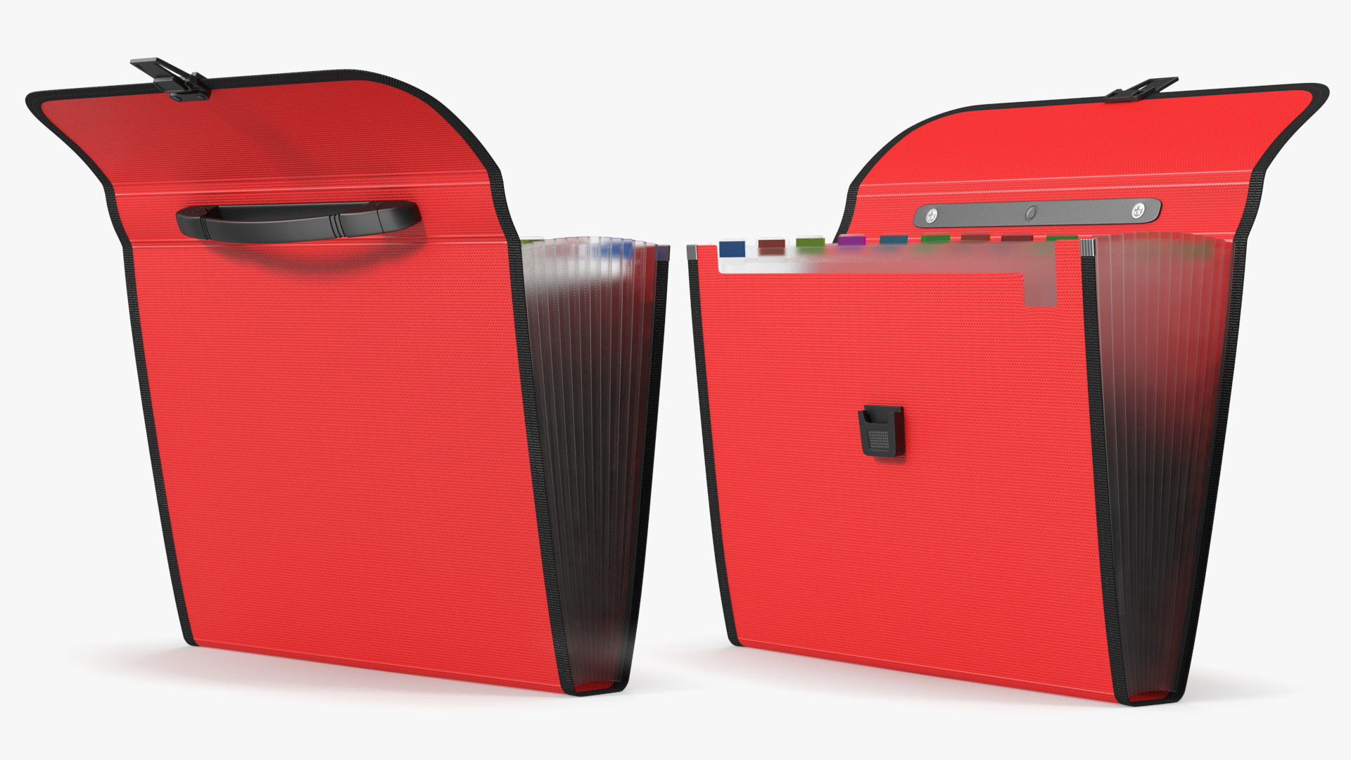 3D model Expandable Document File Folder Red Open