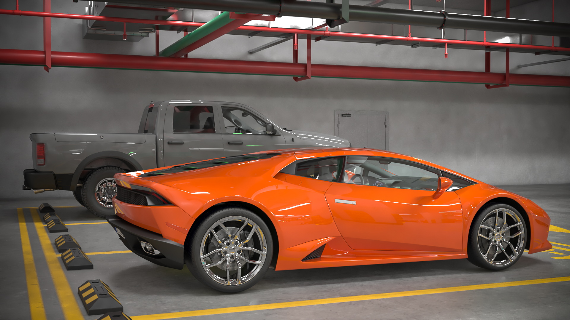 3D Filled Underground Parking