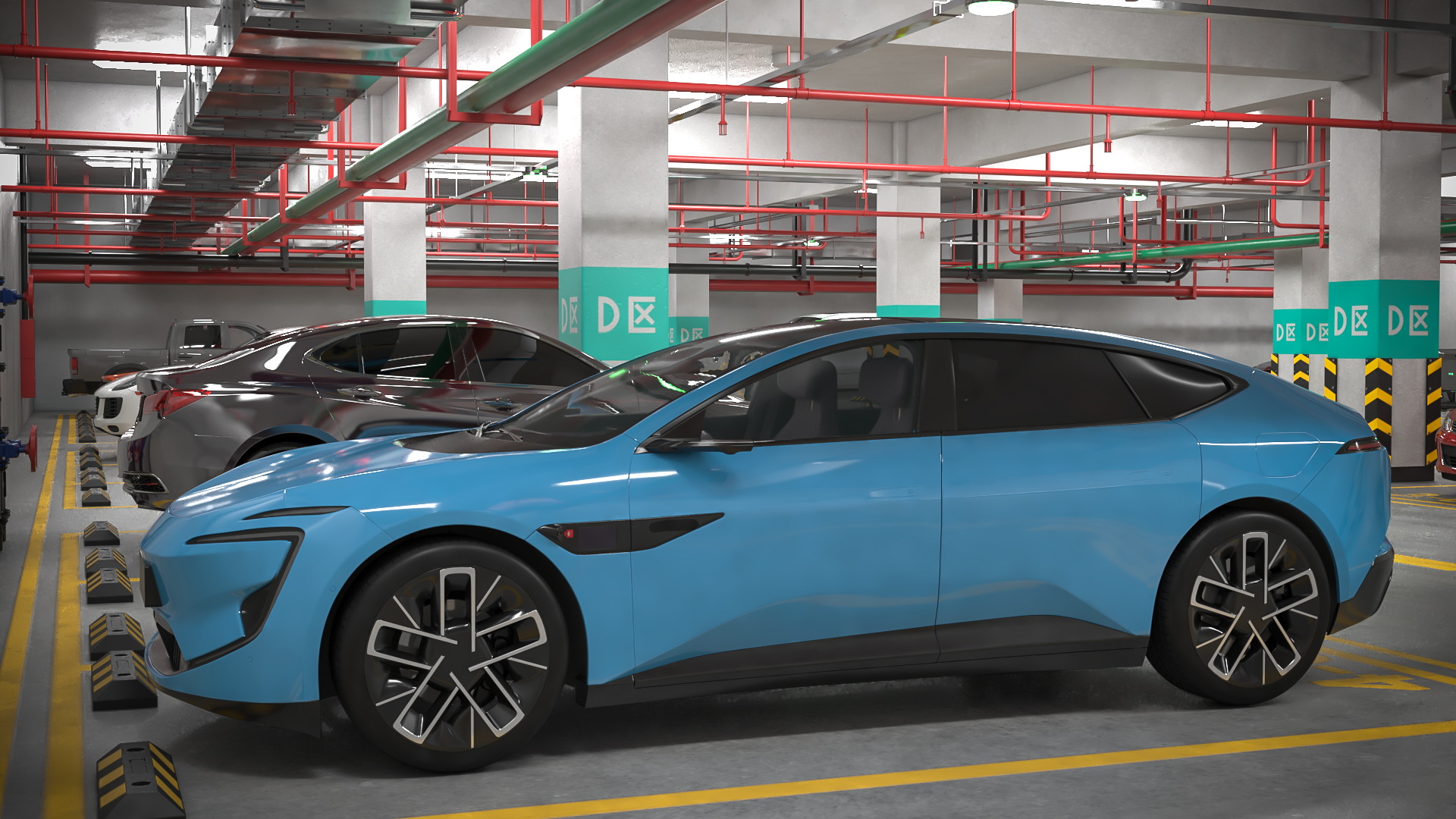 3D Filled Underground Parking