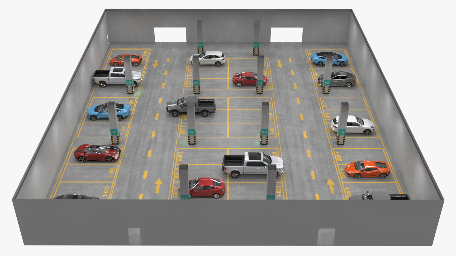 3D Filled Underground Parking