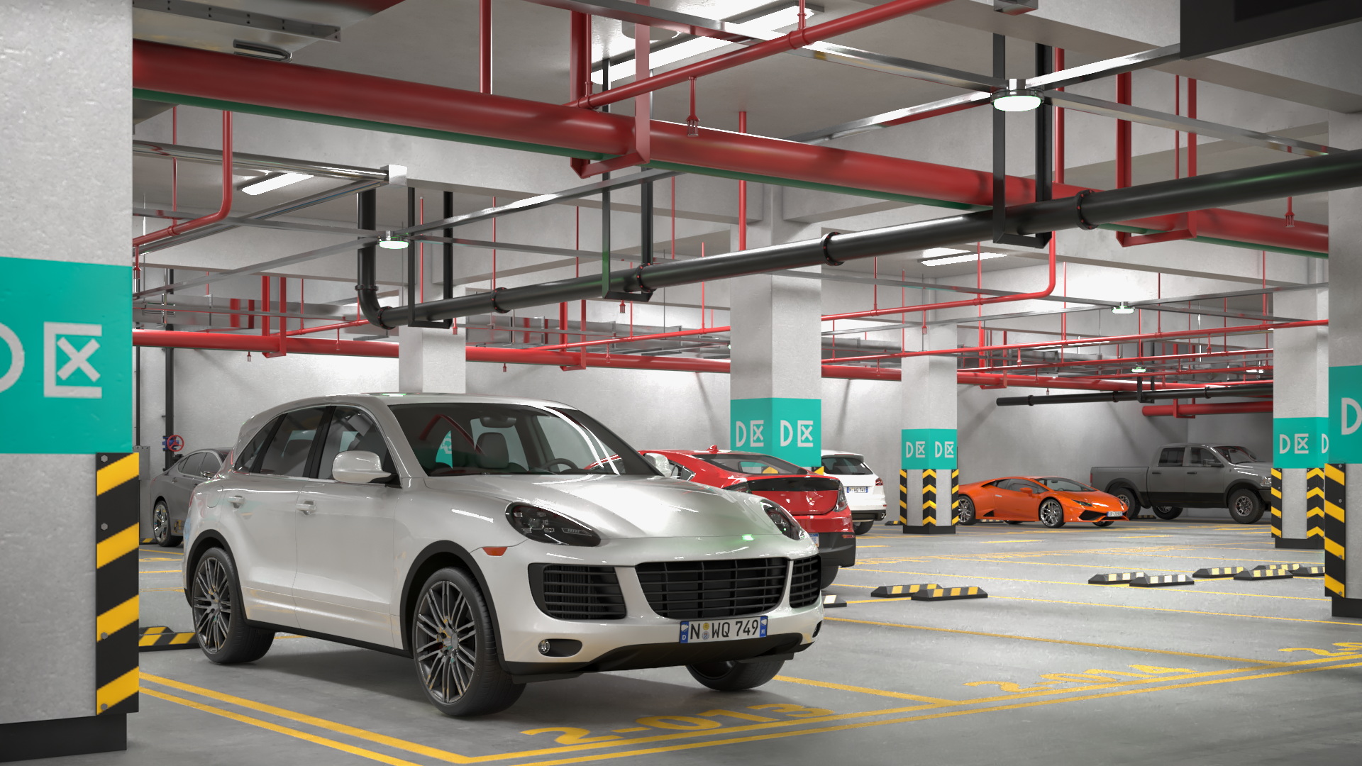 3D Filled Underground Parking