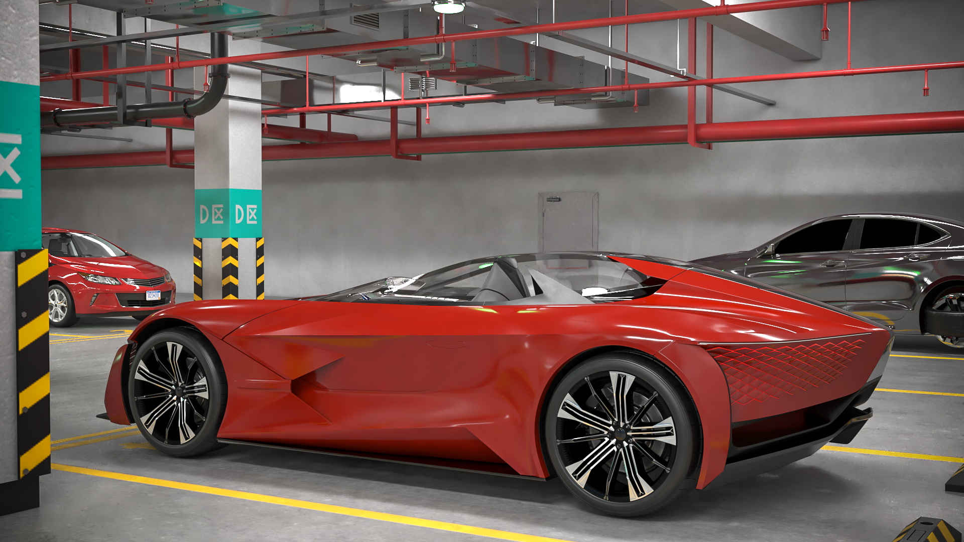 3D Filled Underground Parking