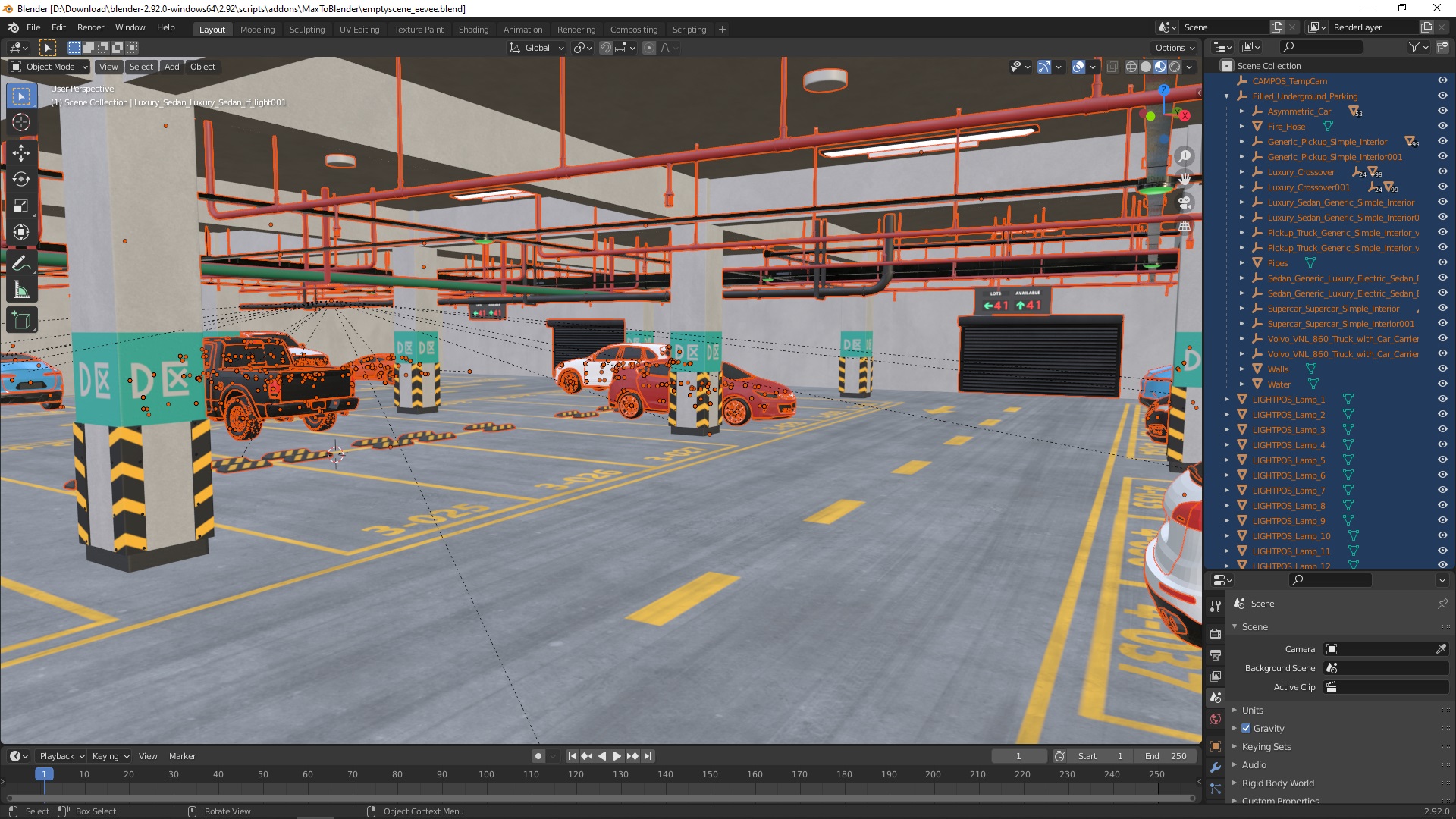 3D Filled Underground Parking