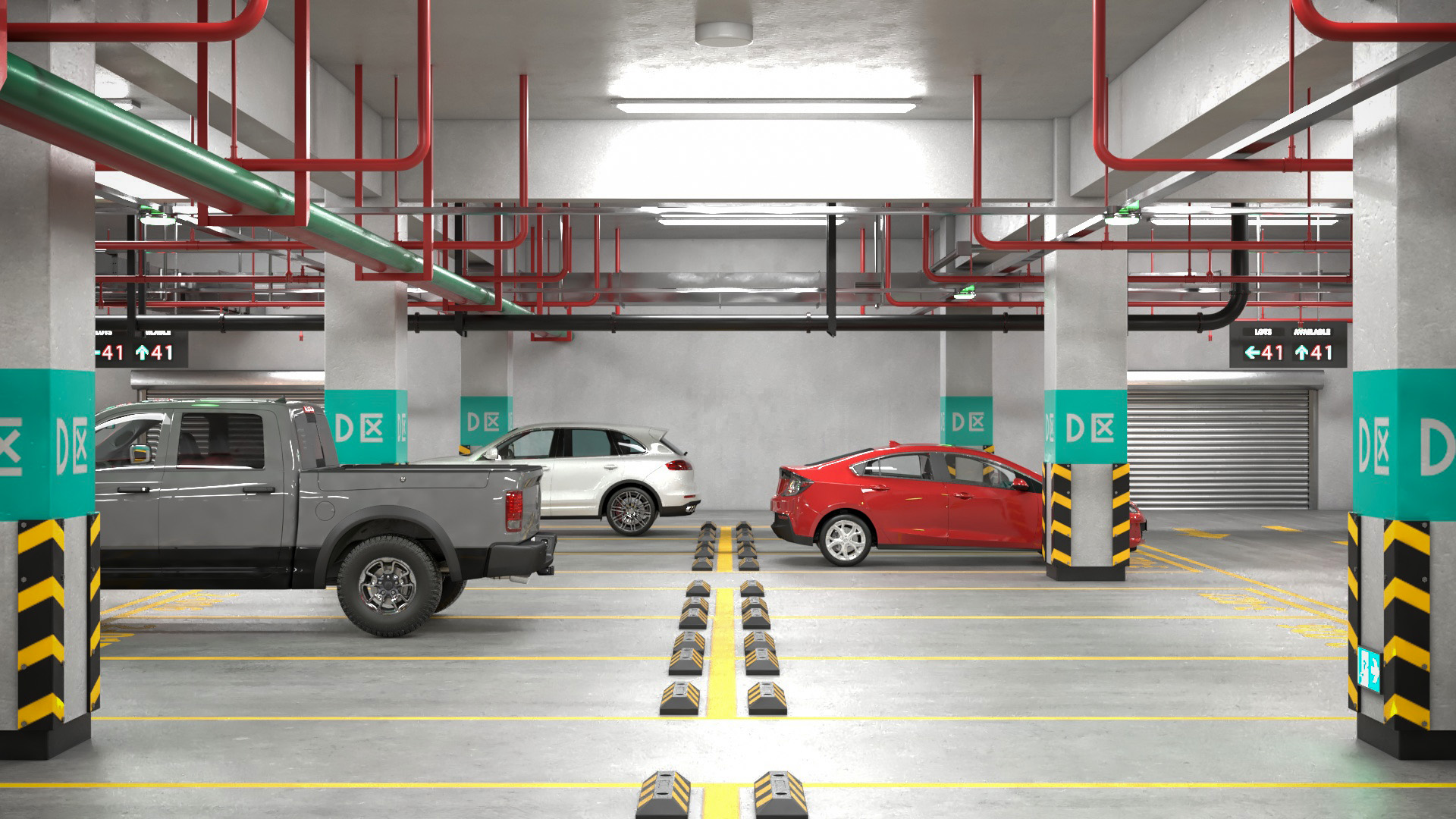 3D Filled Underground Parking