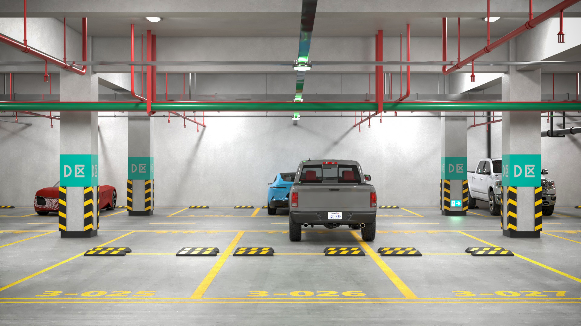 3D Filled Underground Parking