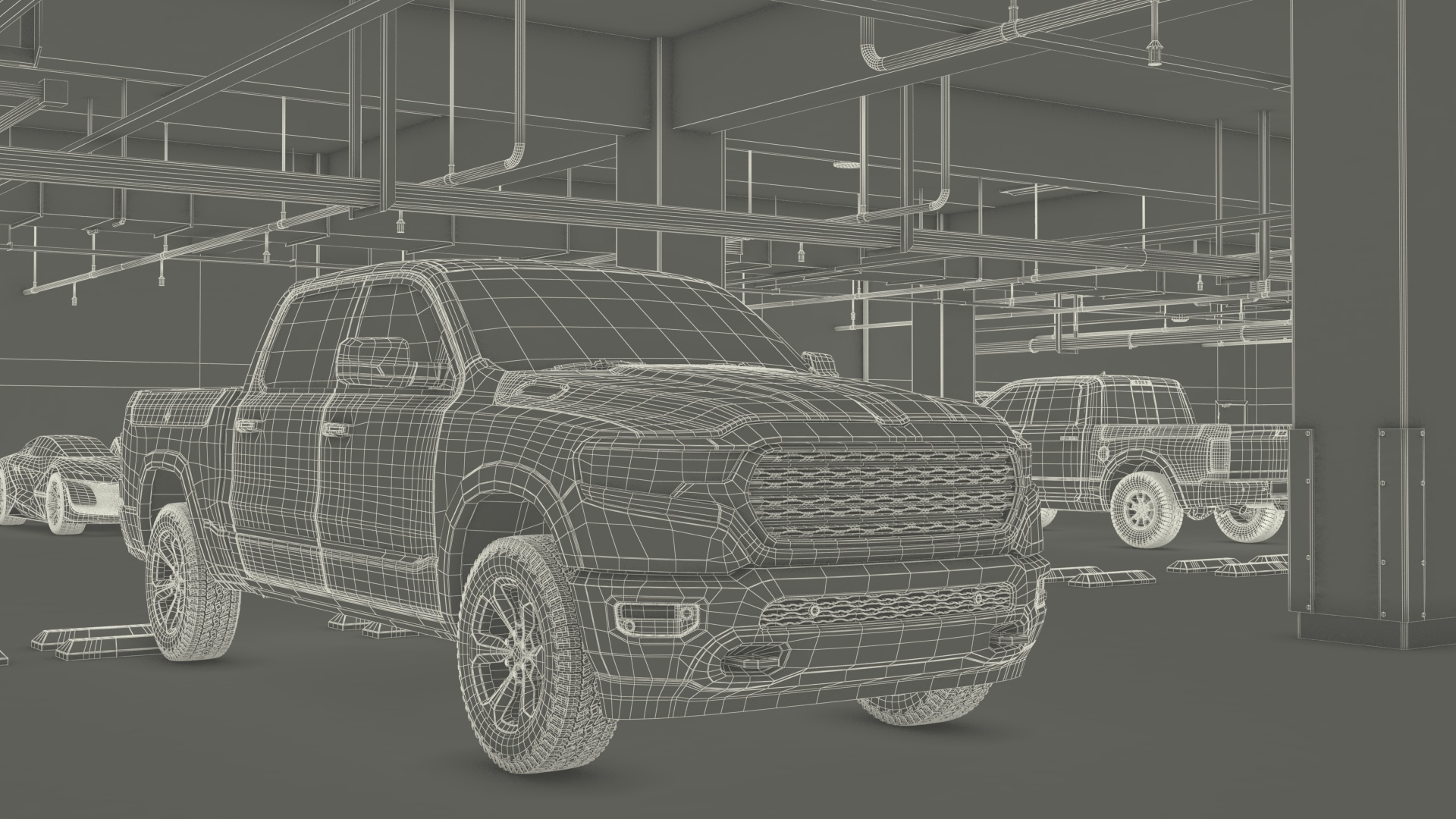 3D Filled Underground Parking