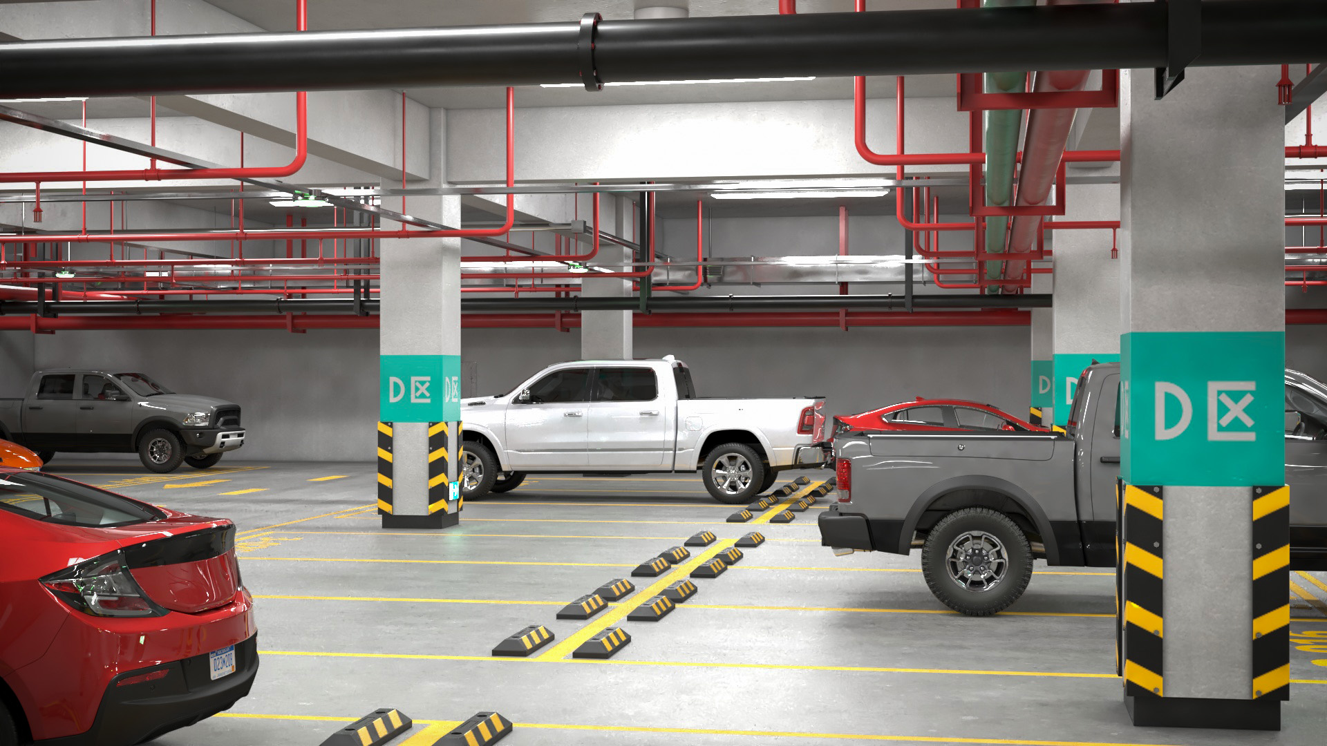 3D Filled Underground Parking