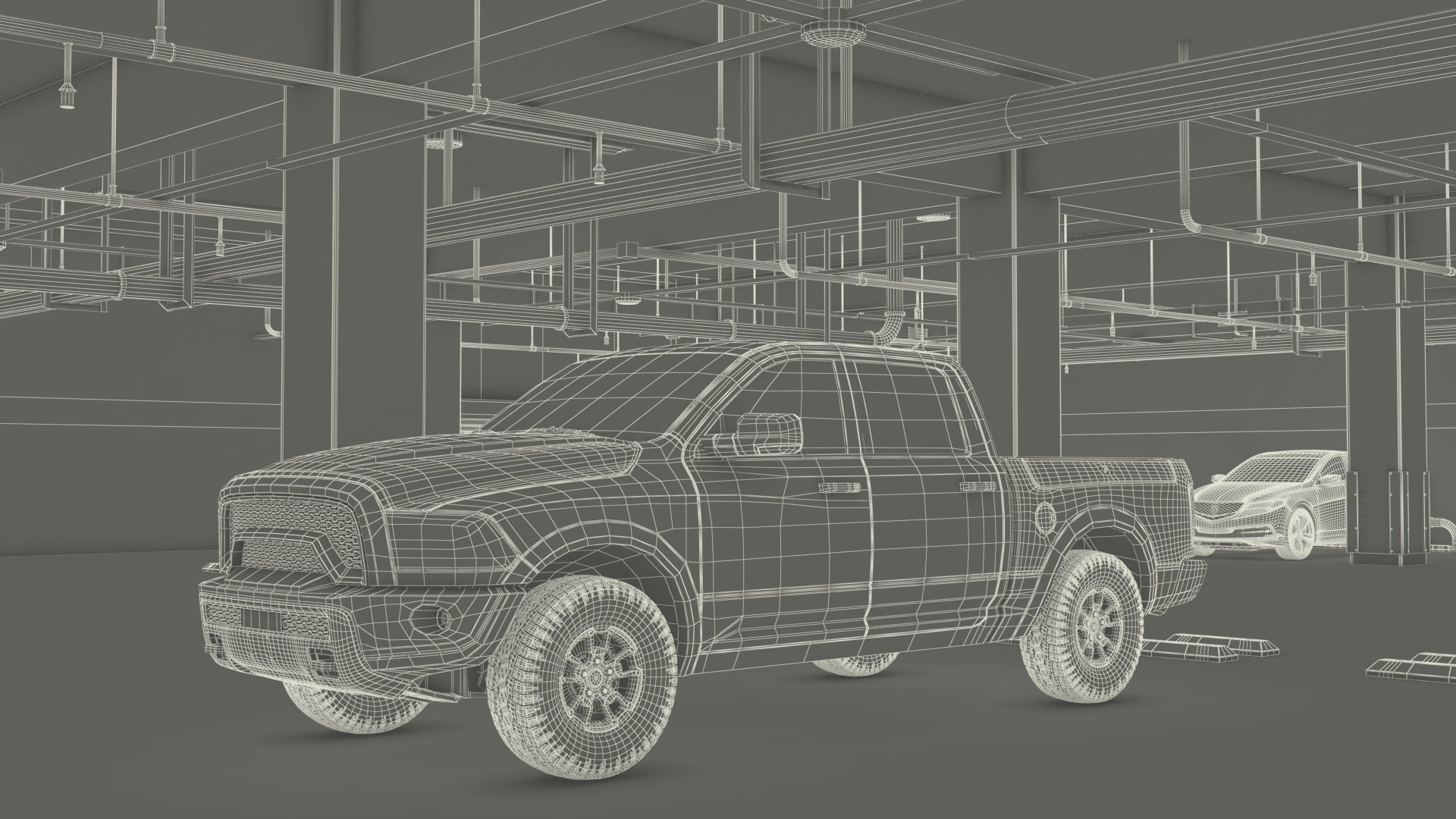 3D Filled Underground Parking
