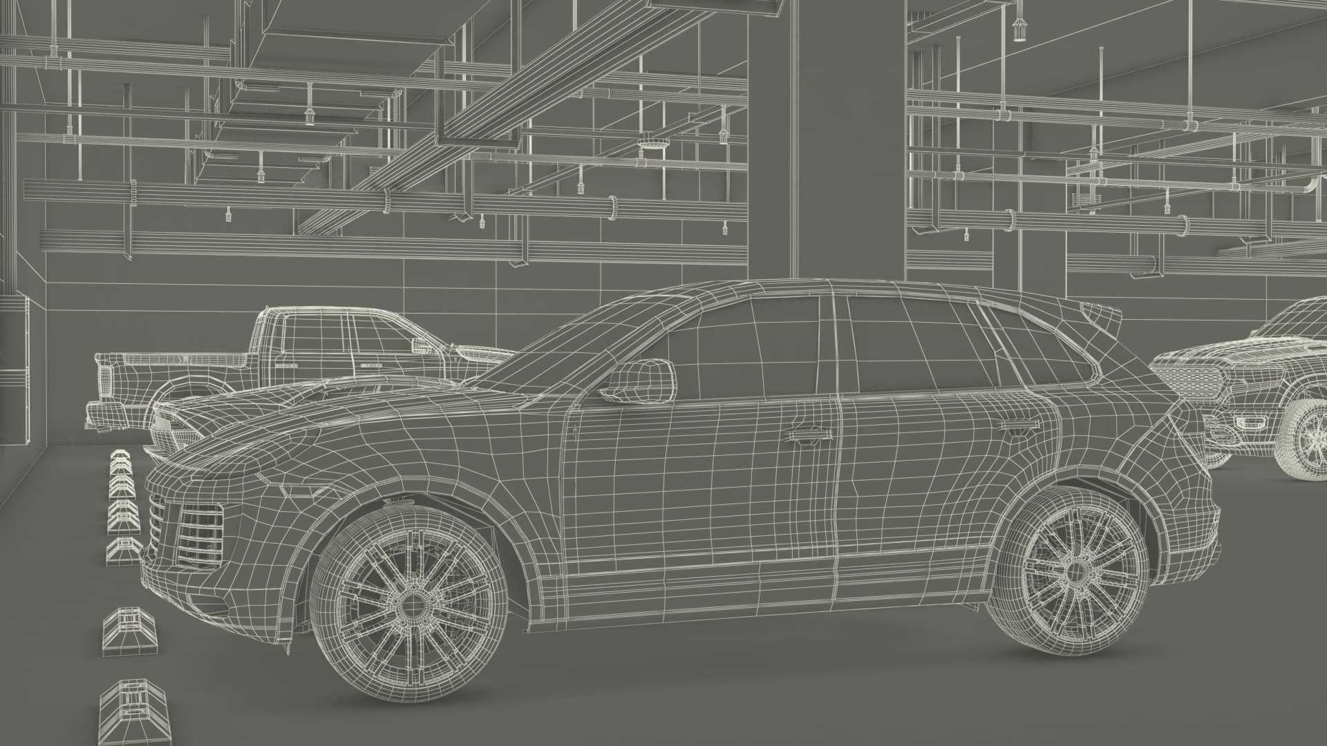 3D Filled Underground Parking