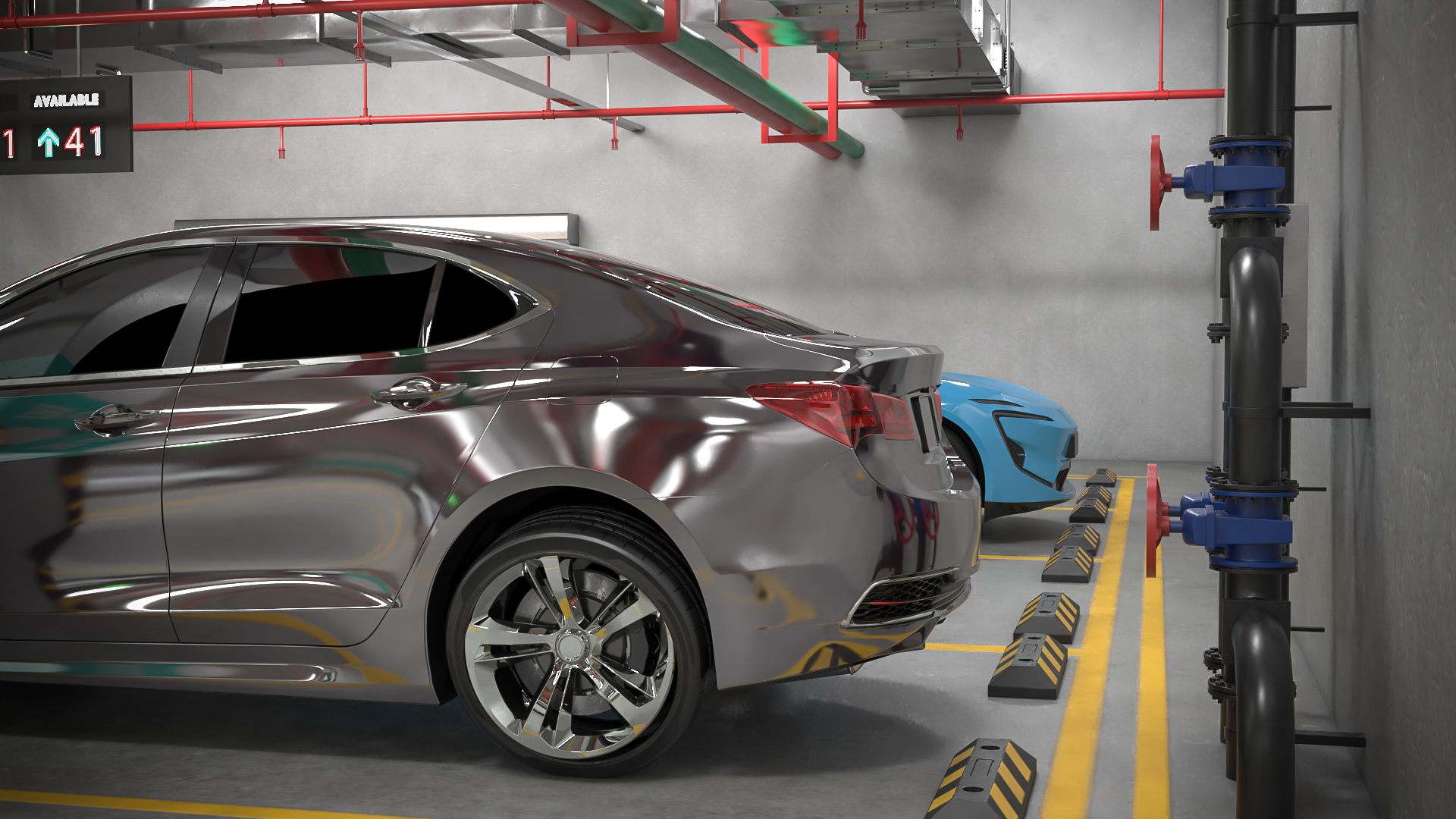 3D Filled Underground Parking