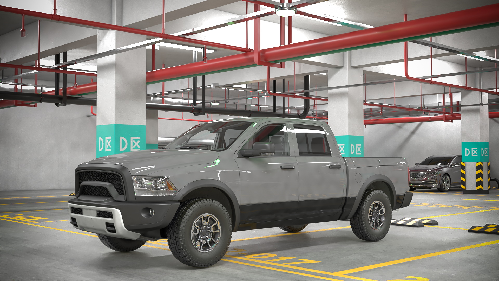 3D Filled Underground Parking