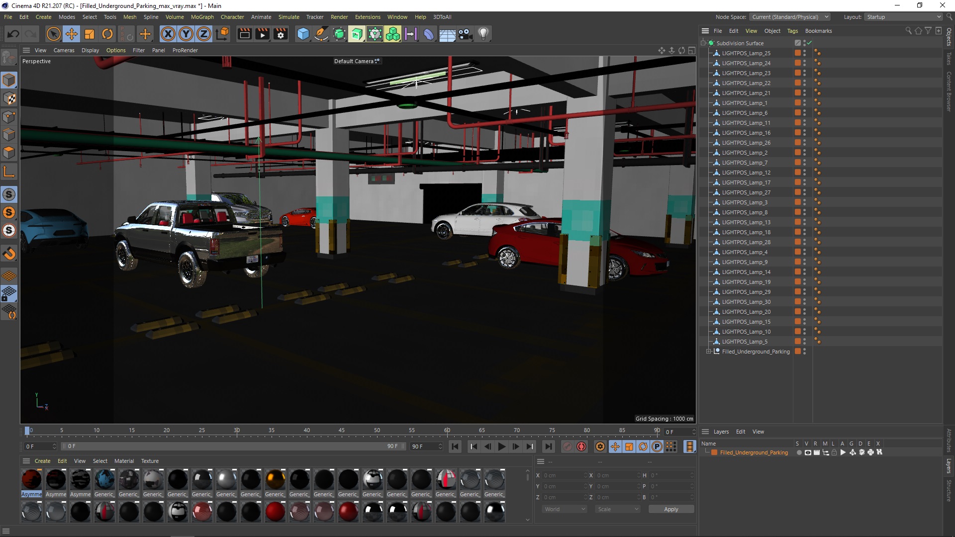 3D Filled Underground Parking