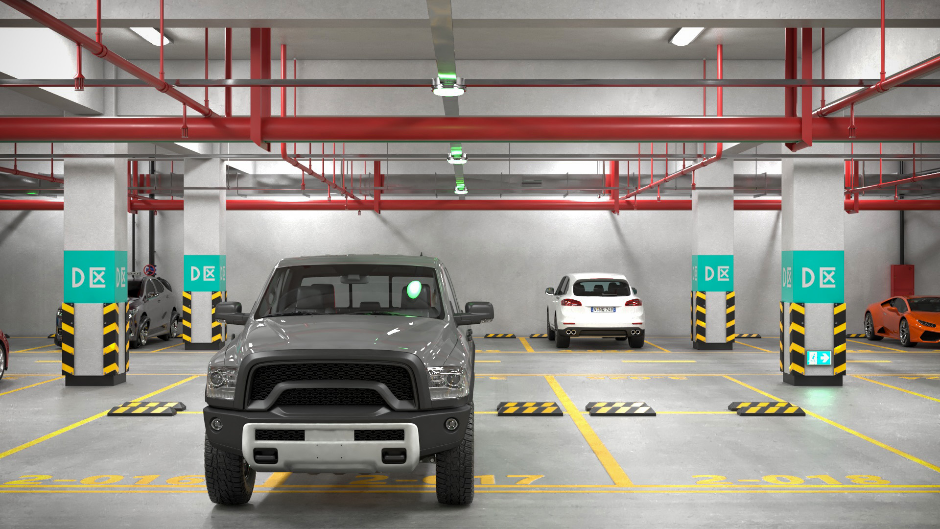 3D Filled Underground Parking