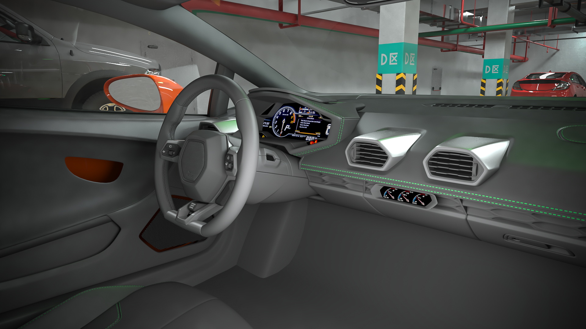 3D Filled Underground Parking