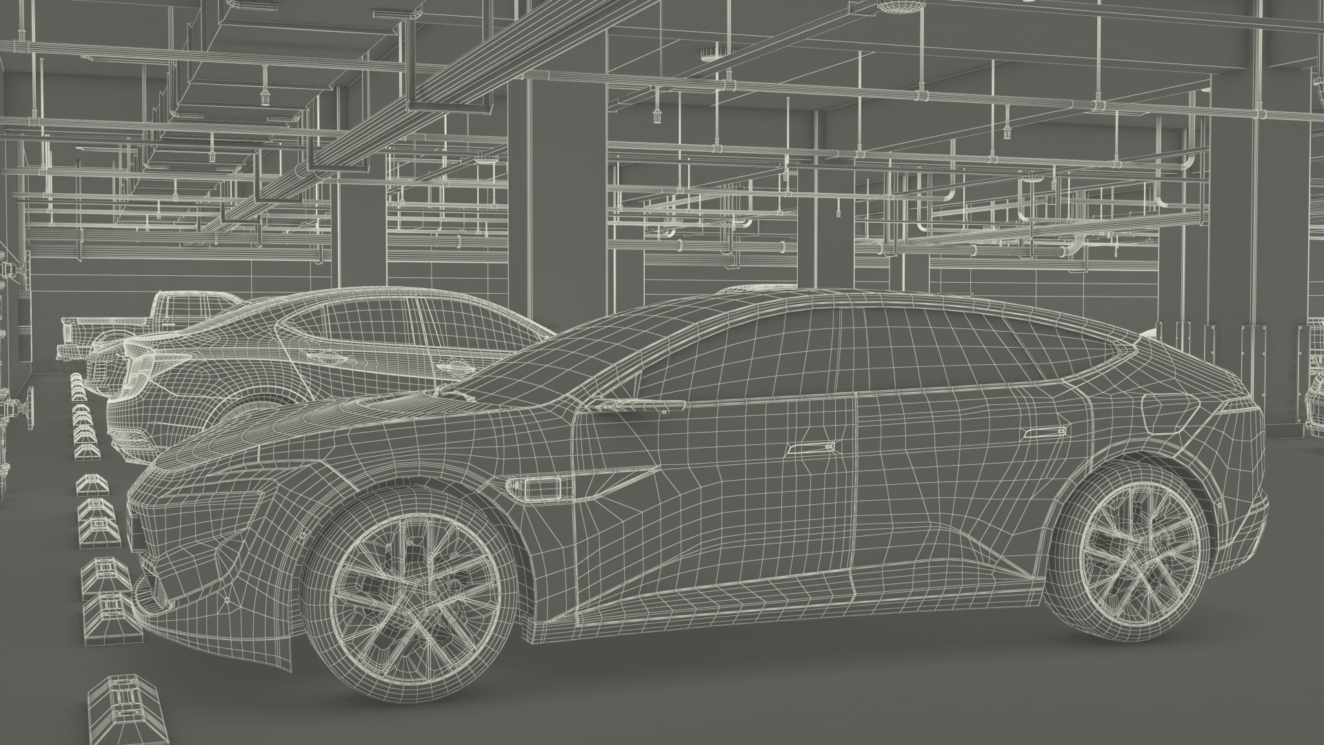 3D Filled Underground Parking