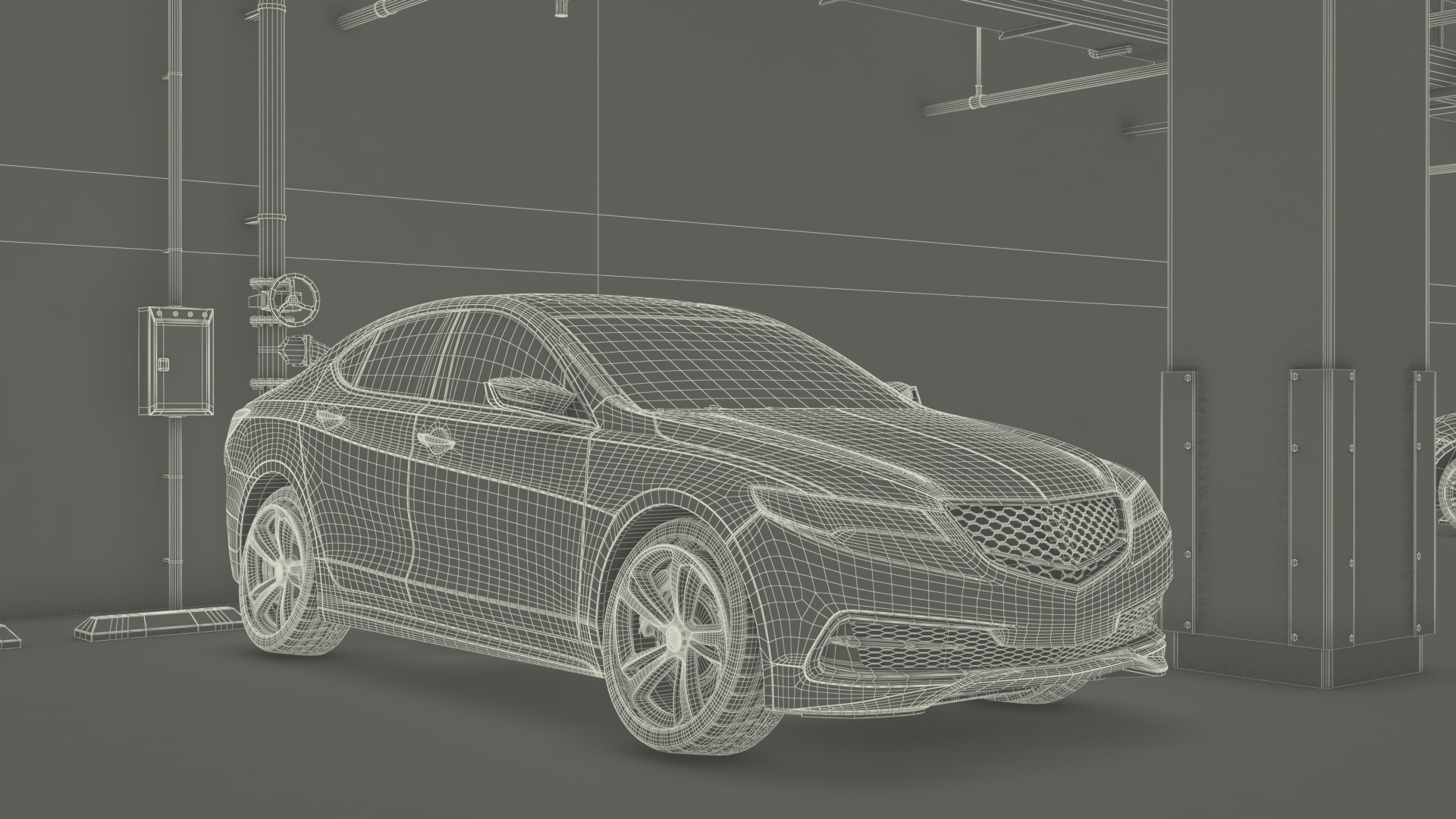 3D Filled Underground Parking