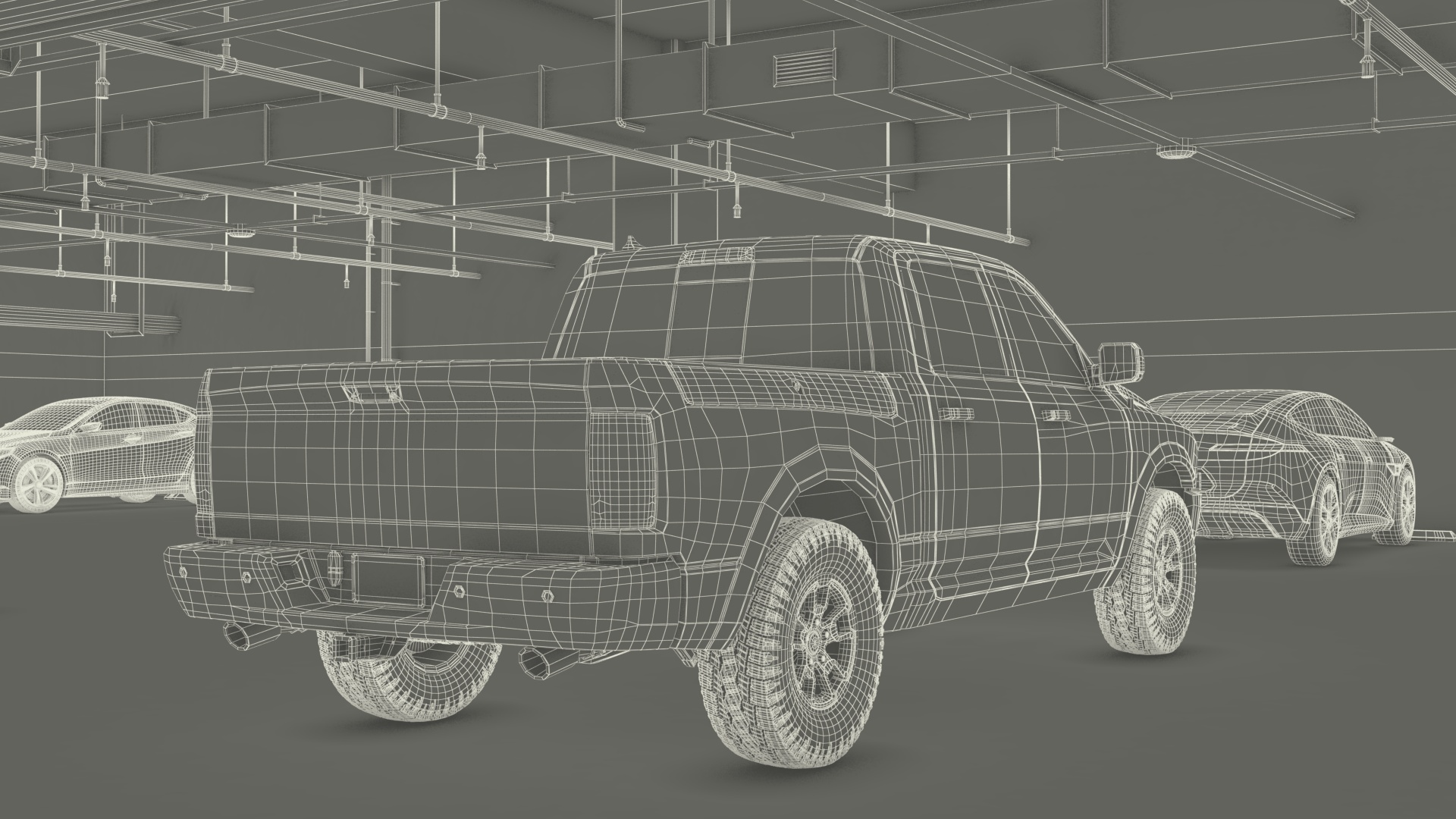 3D Filled Underground Parking
