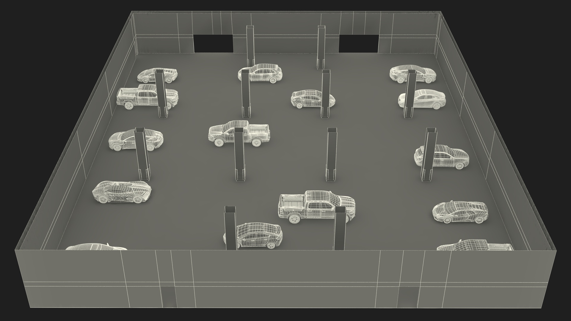 3D Filled Underground Parking