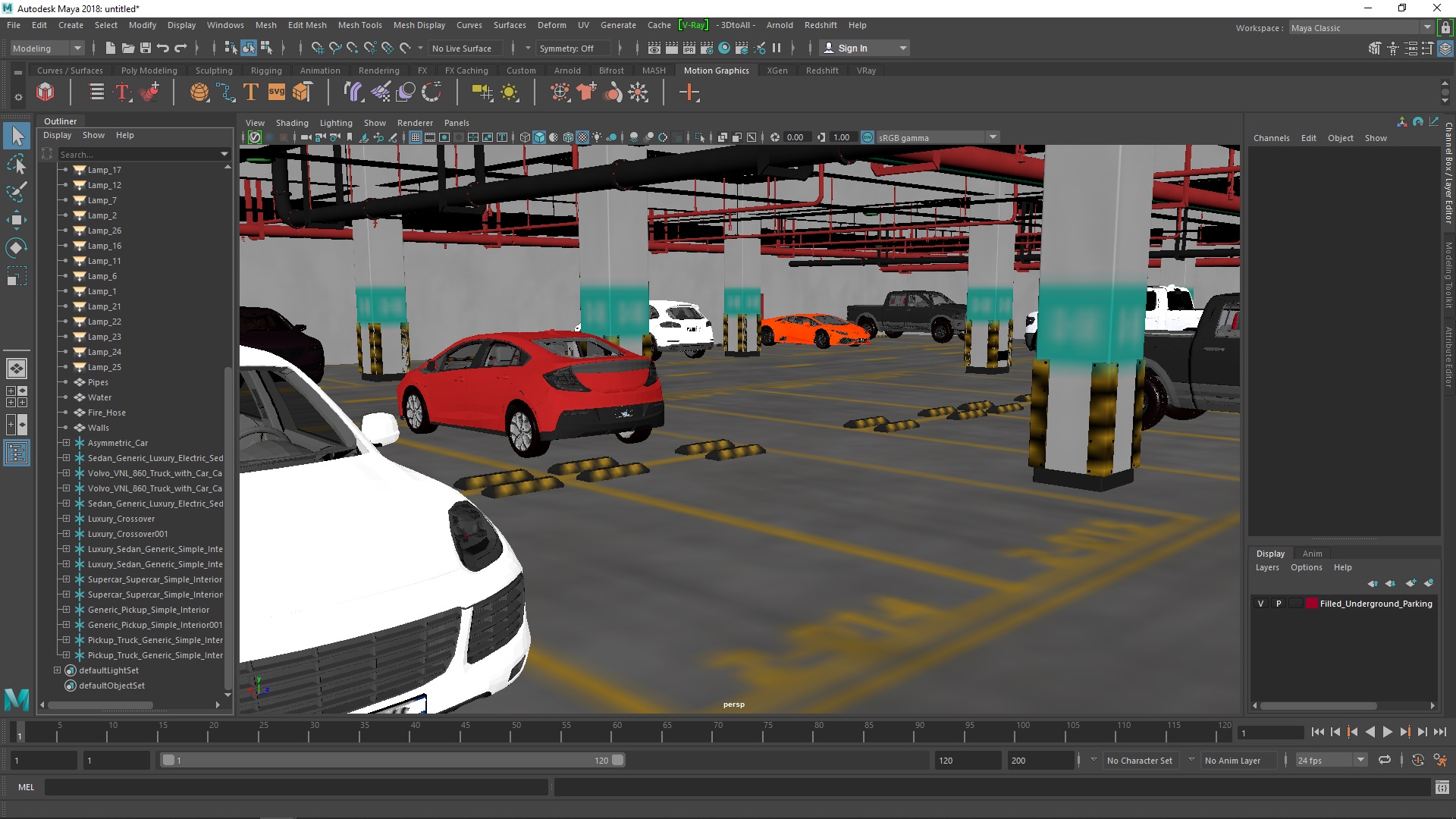3D Filled Underground Parking