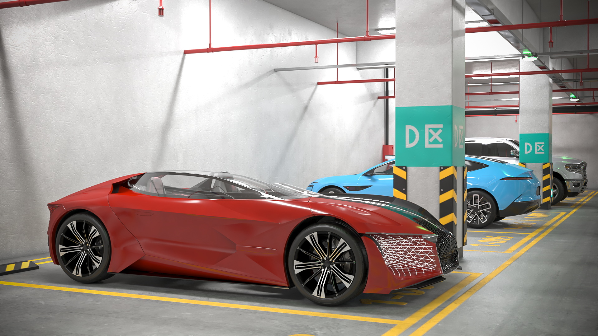 3D Filled Underground Parking