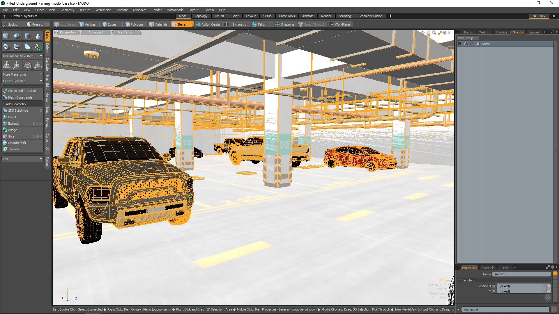 3D Filled Underground Parking