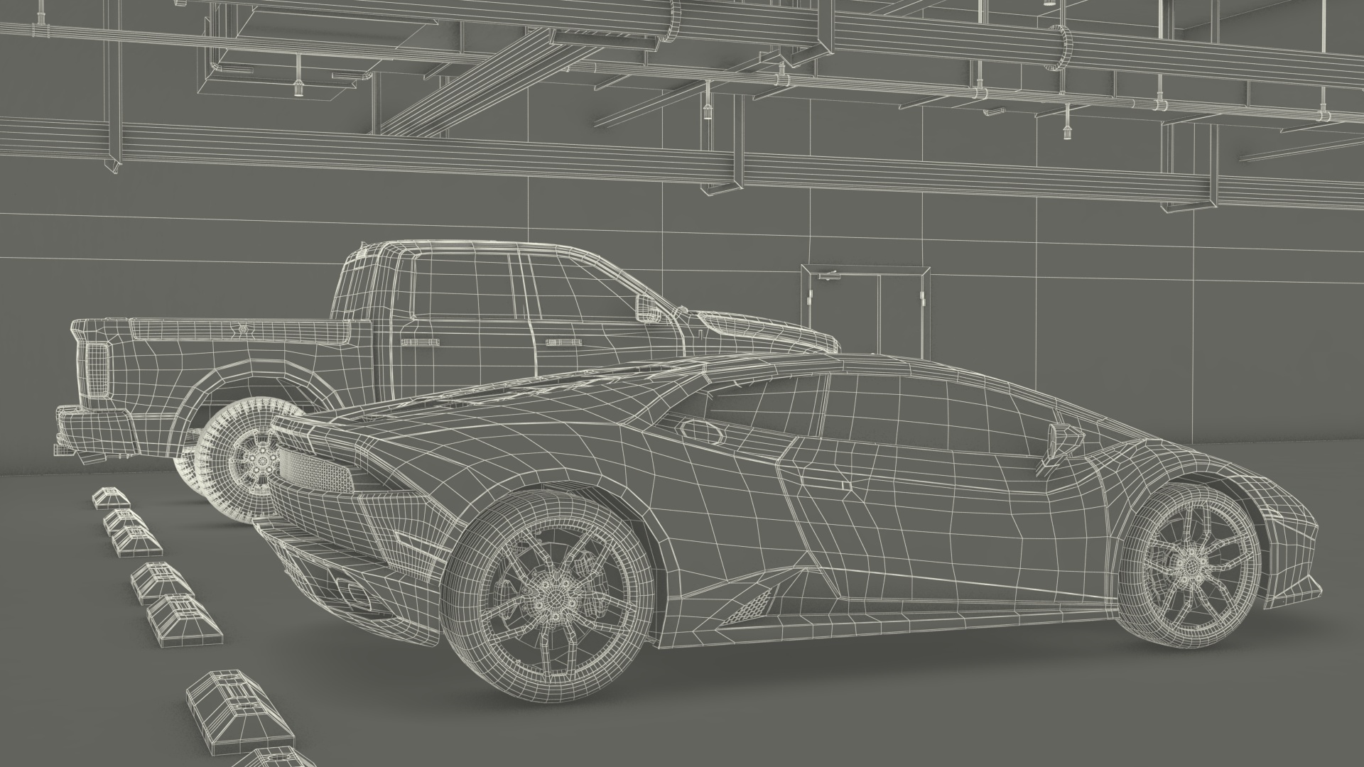 3D Filled Underground Parking