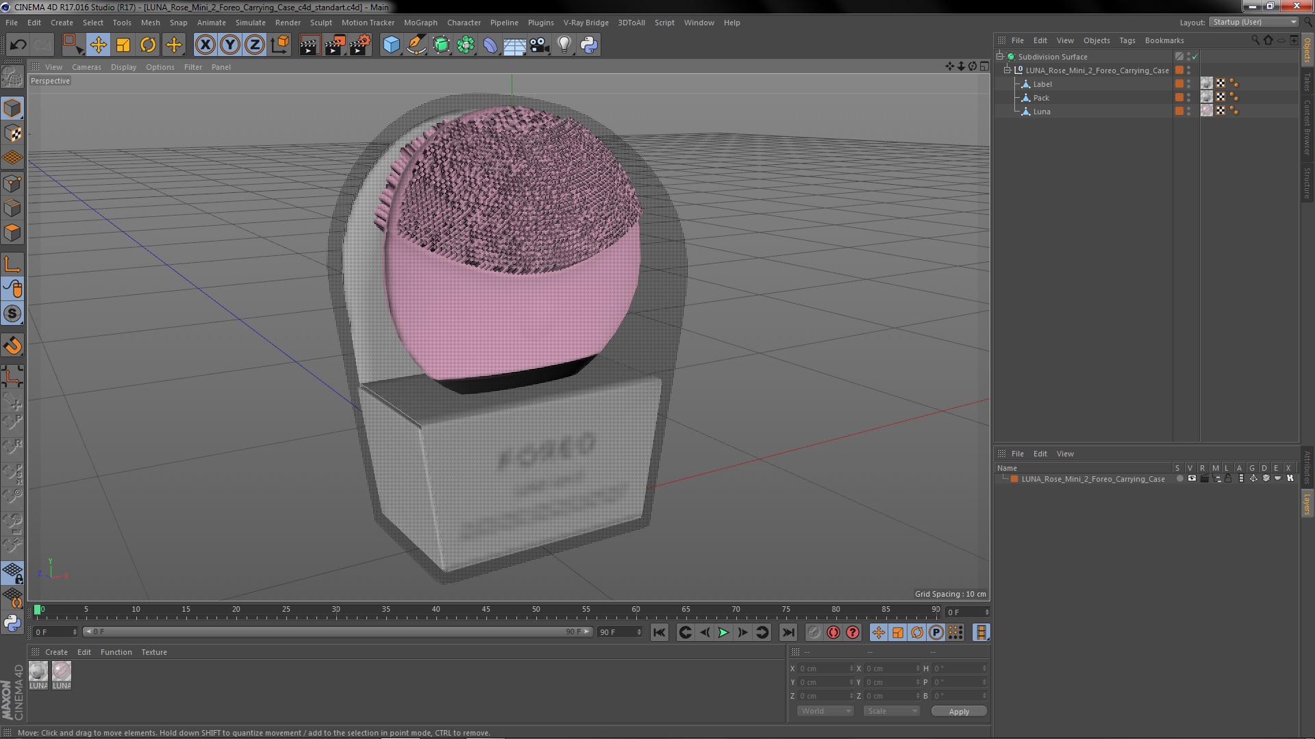 3D LUNA Rose Mini 2 Foreo Carrying Case