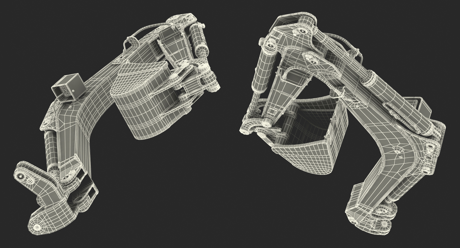 Excavator Boom and Arm Rigged 3D model