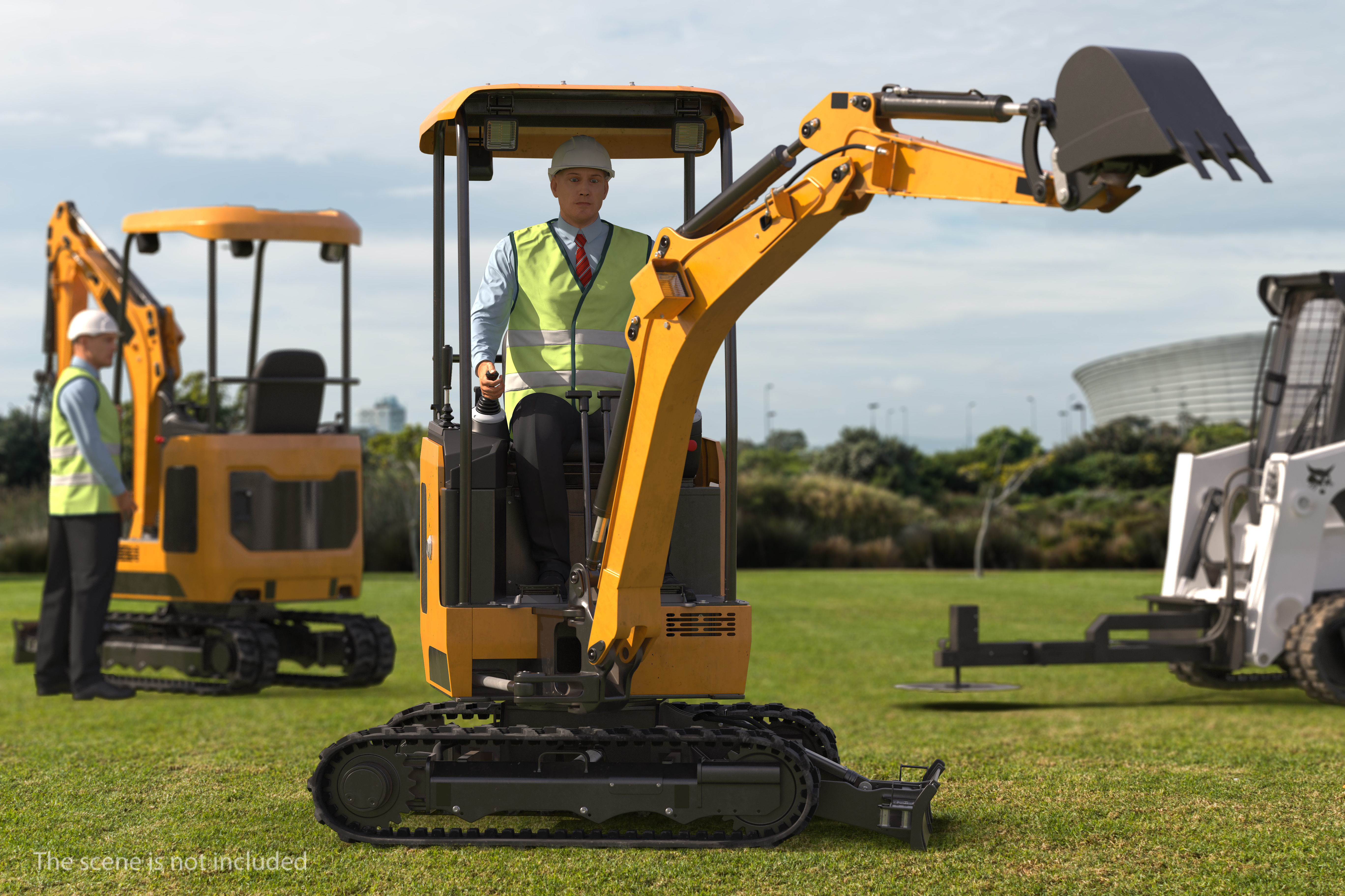 Excavator Boom and Arm Rigged 3D model