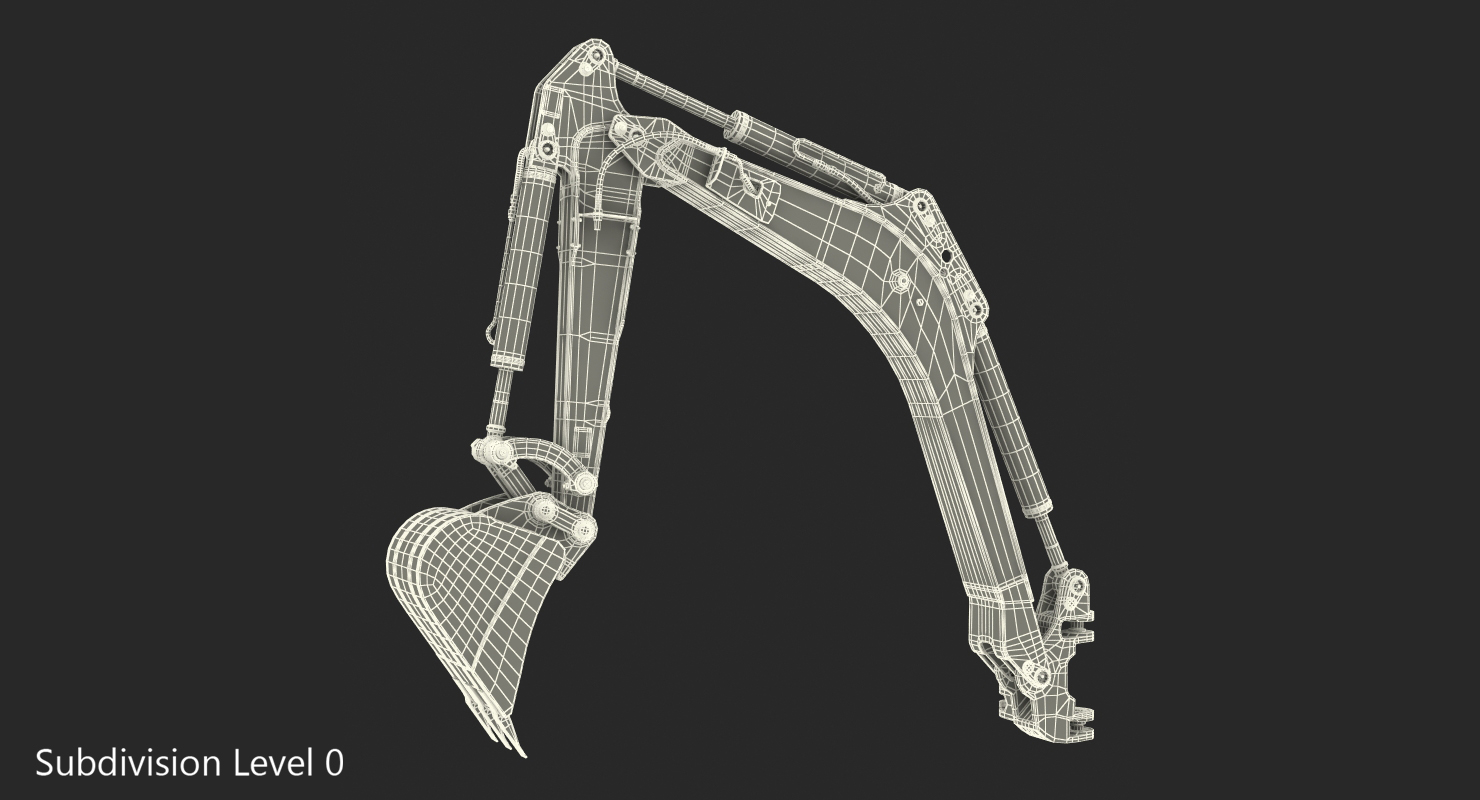 Excavator Boom and Arm Rigged 3D model